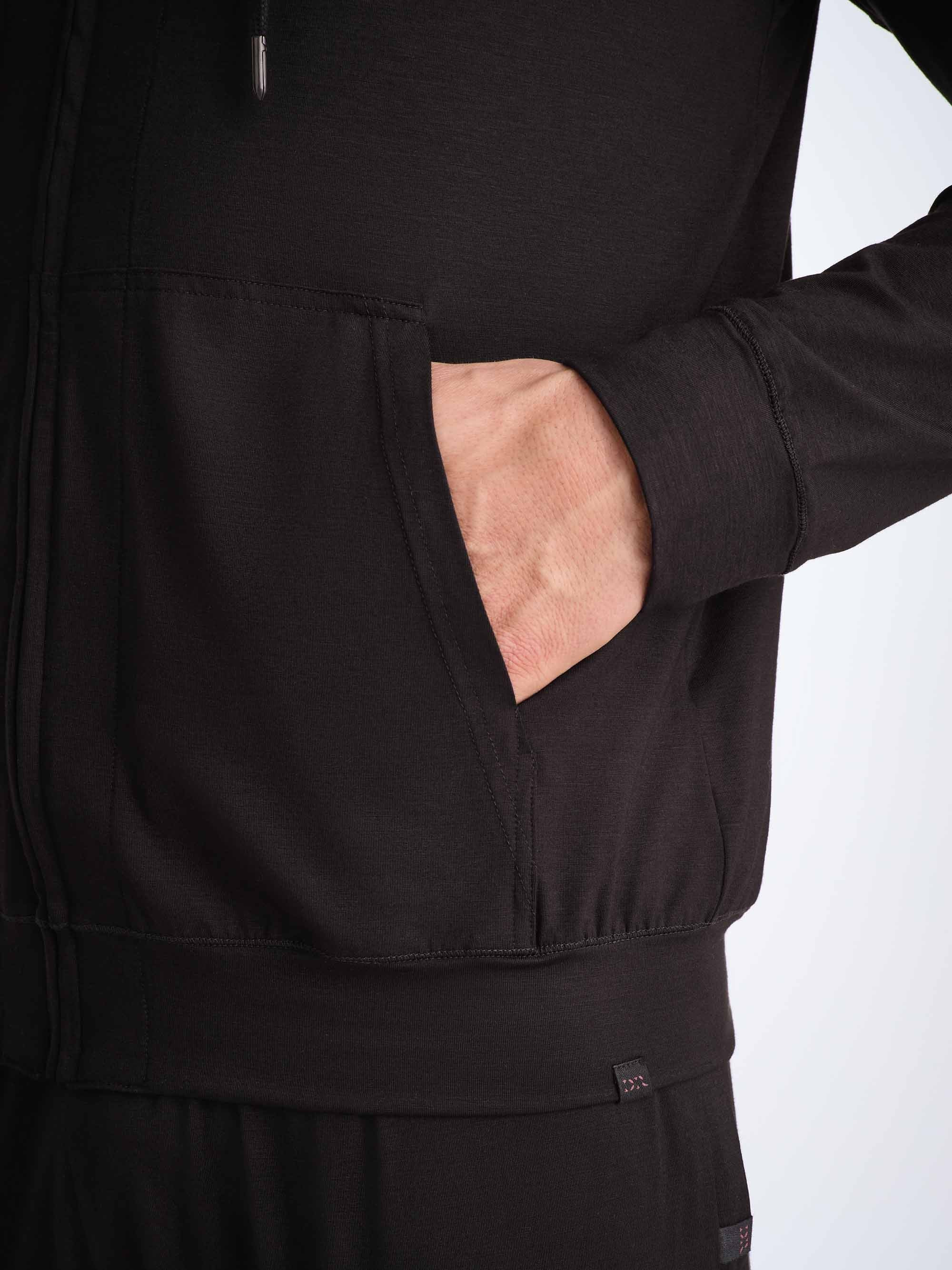 Men's Hoodie Basel Micro Modal Stretch Black - 7