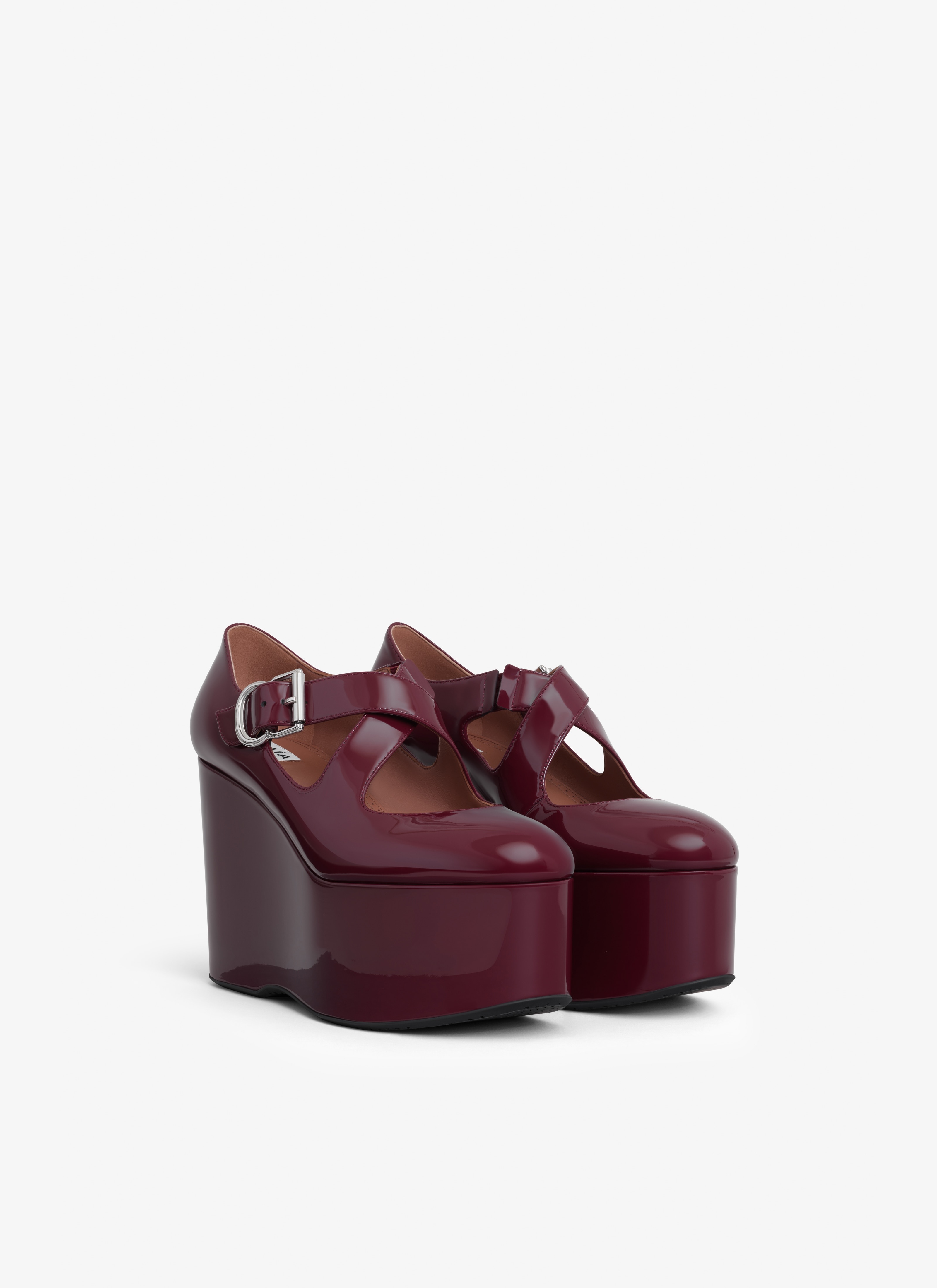 CRISS CROSS WEDGES IN PATENT CALFSKIN - 3