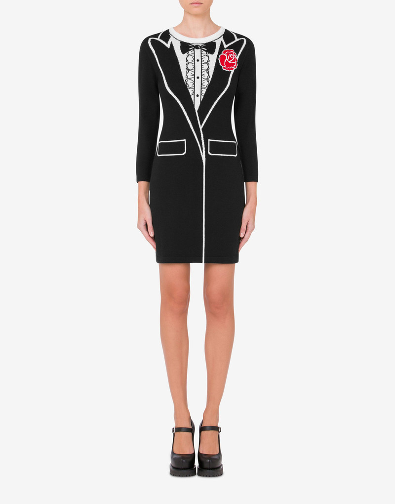 Moschino TROMPE-L’ŒIL WOOL DRESS outlook