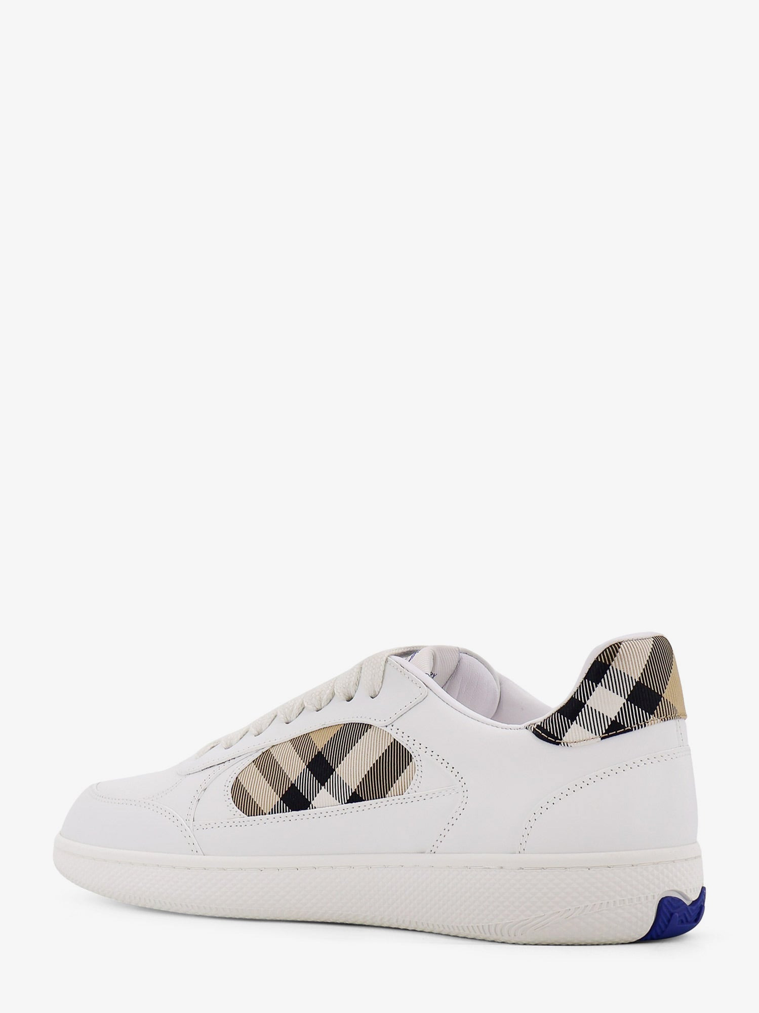 LOW-TOP LEATHER SNEAKERS WITH CHECK INSERTS - 3