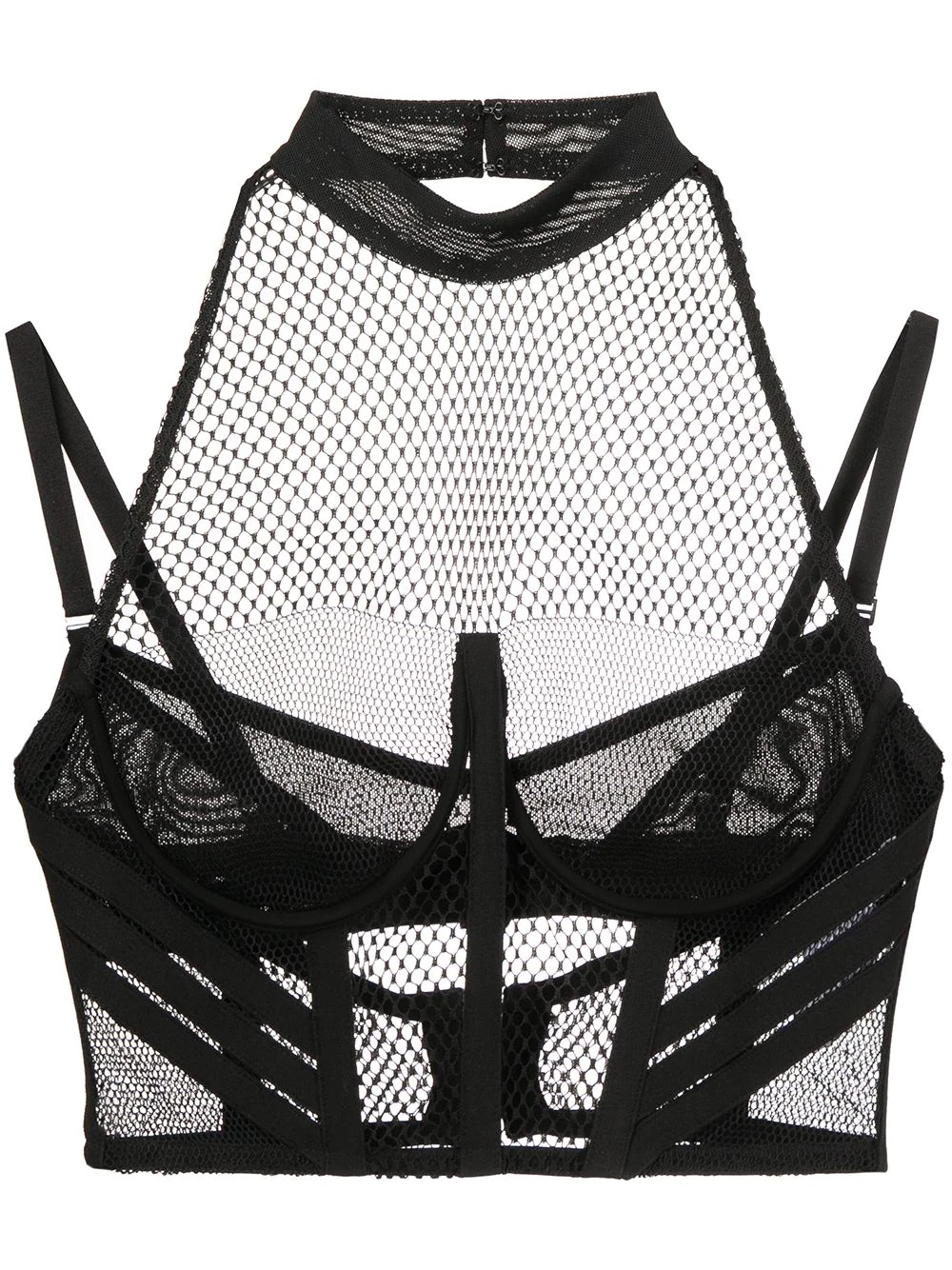 net-lace layered bra top - 1