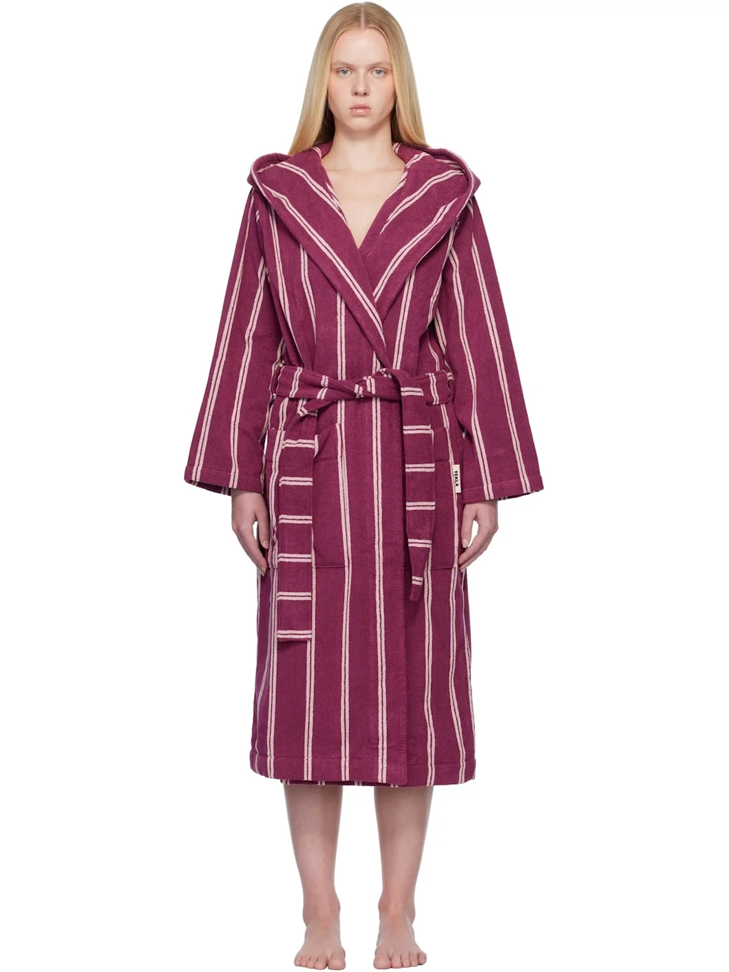 Purple Terry Hooded Bathrobe - 1