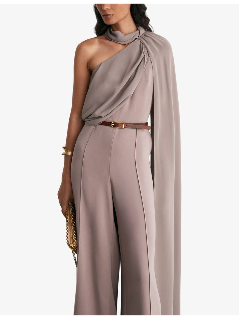 Carrie One-Shoulder Stretch-Woven Jumpsuit 3