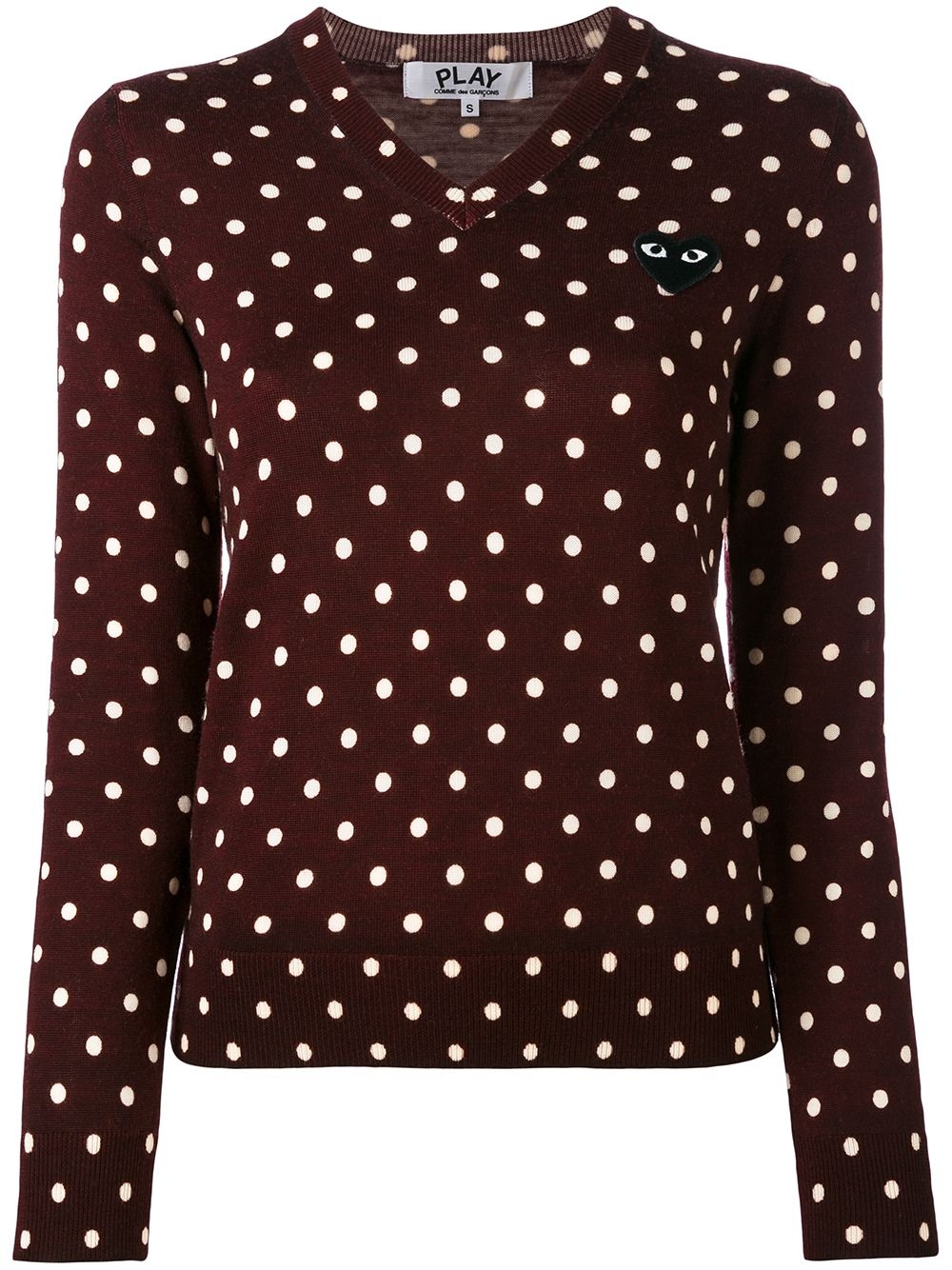 dotted V-neck jumper - 1