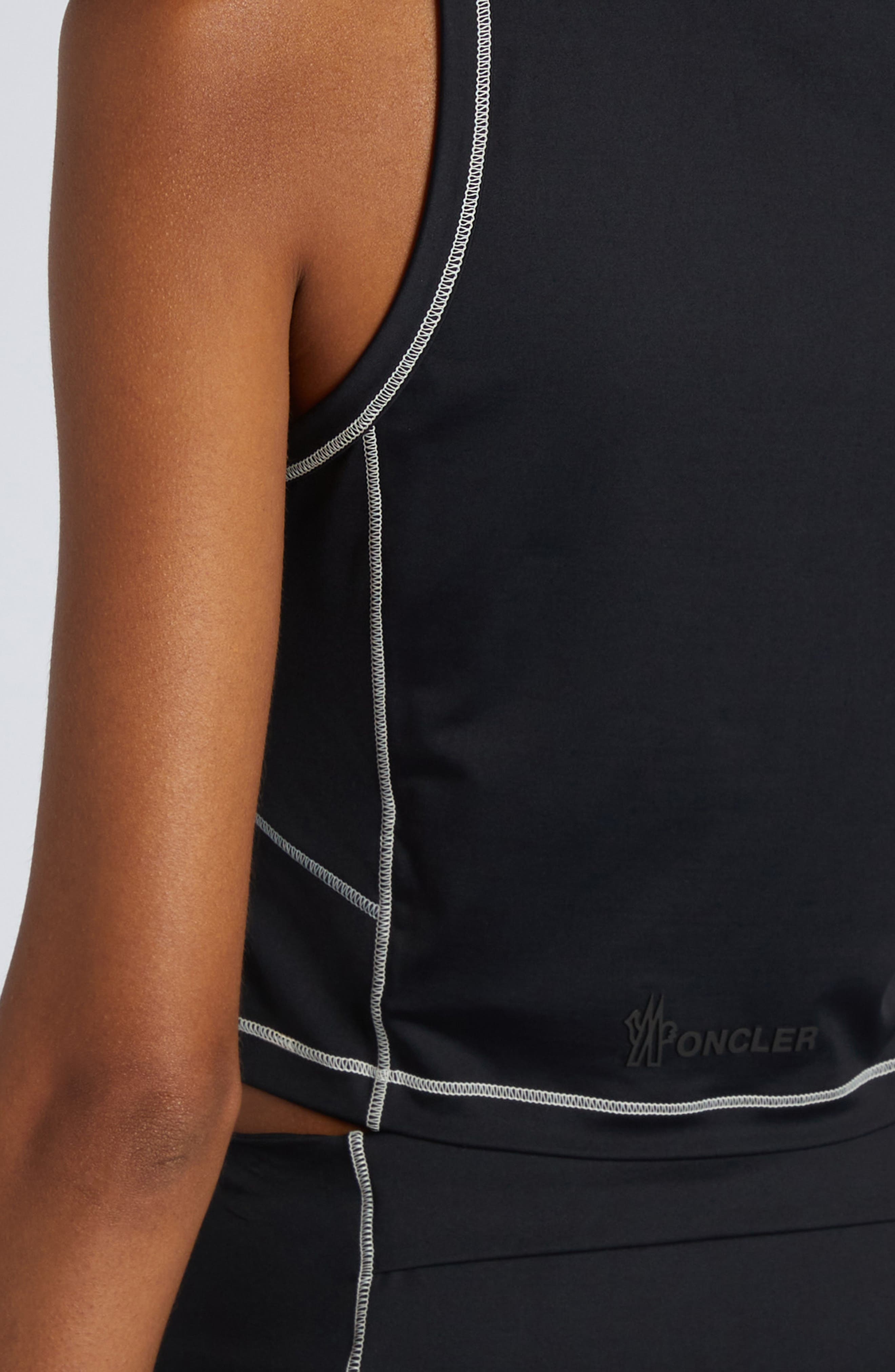 Moncler Grenoble Contrast Seam Sleeveless Top in Black at Nordstrom - 5
