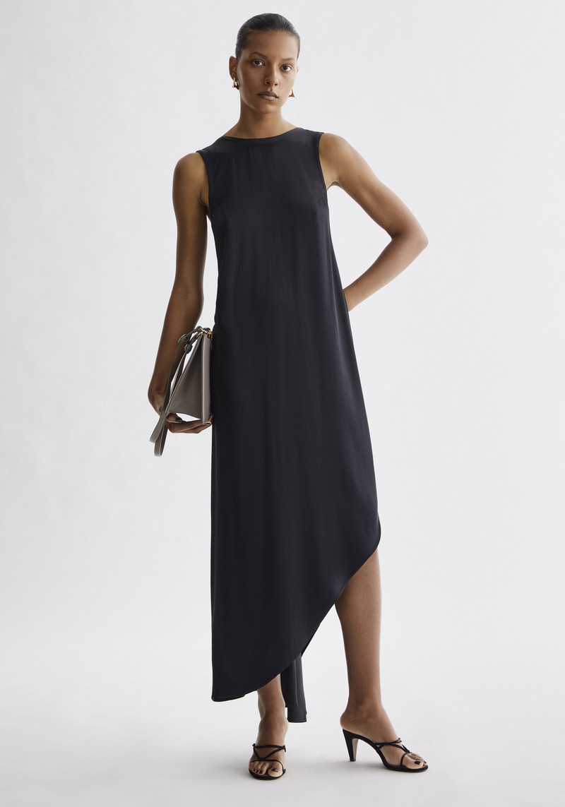 GLAZE Asymmetric satin maxi dress 3