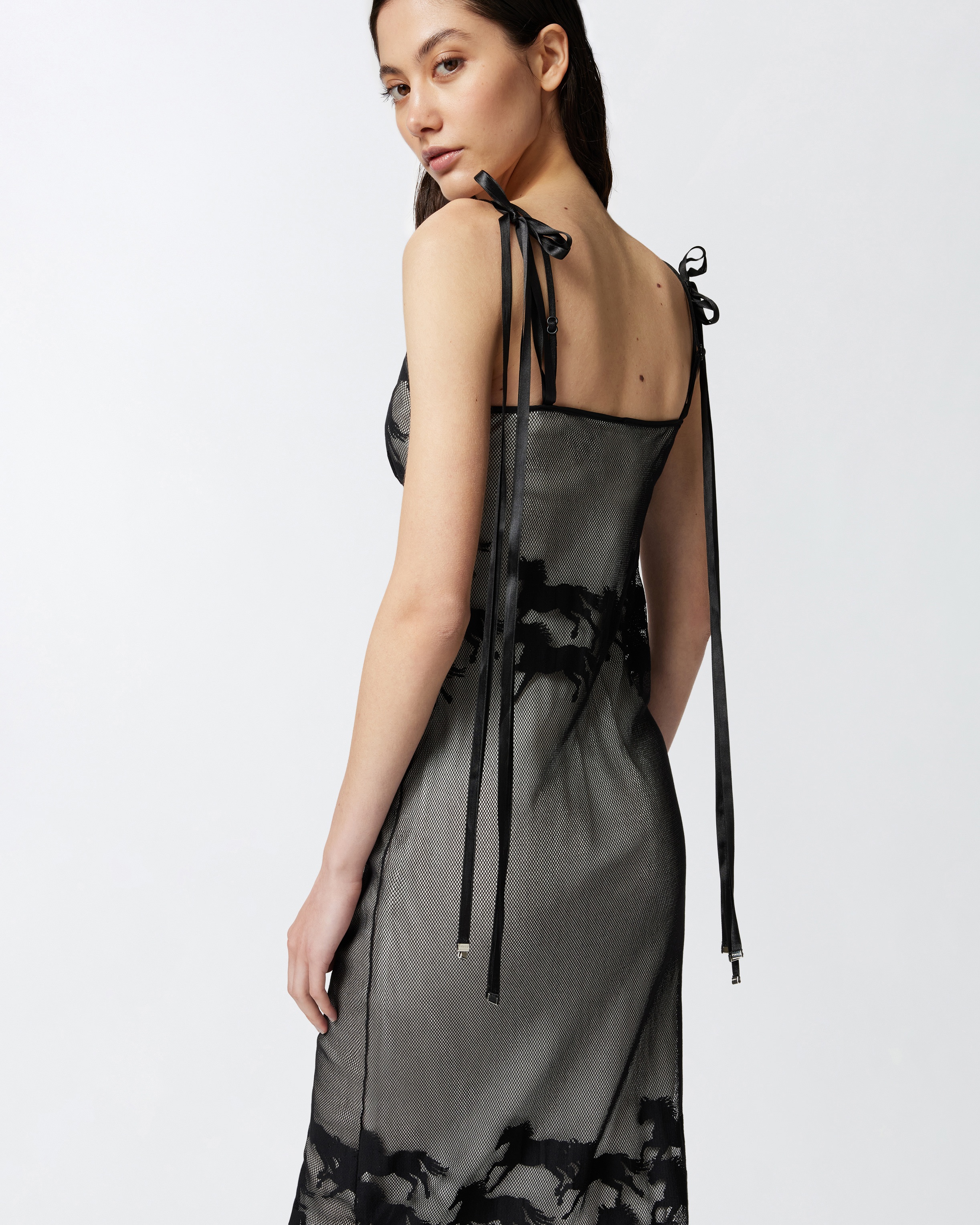REIMAGINE BY PINKO X PATRICK MCDOWELL SHEER MIDI DRESS WITH HORSE MOTIF - 5