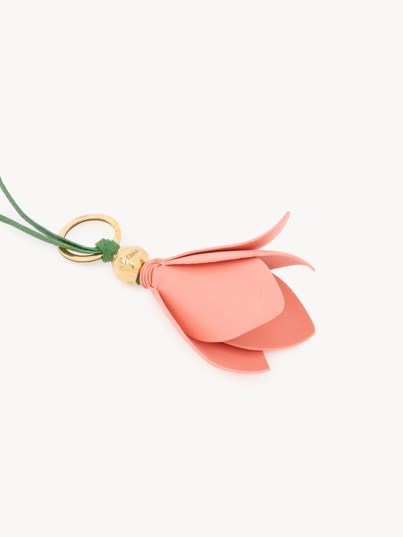 Chloé CHLOÉ SYMBOLS TULIP KEY RING BAG CHARM IN GRAINED LEATHER outlook