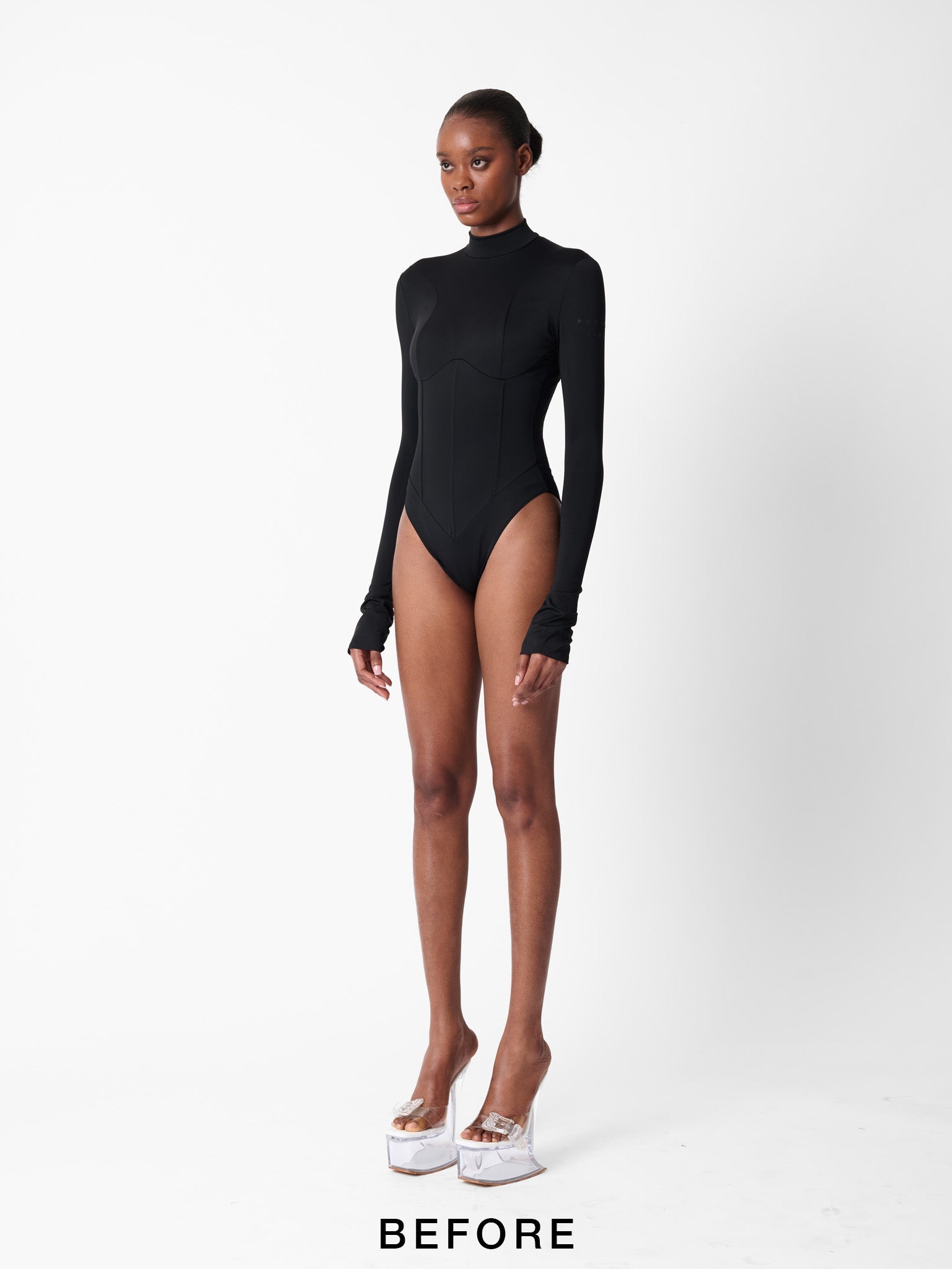 CAT CALL PADDED BODYSUIT BLACK - 5