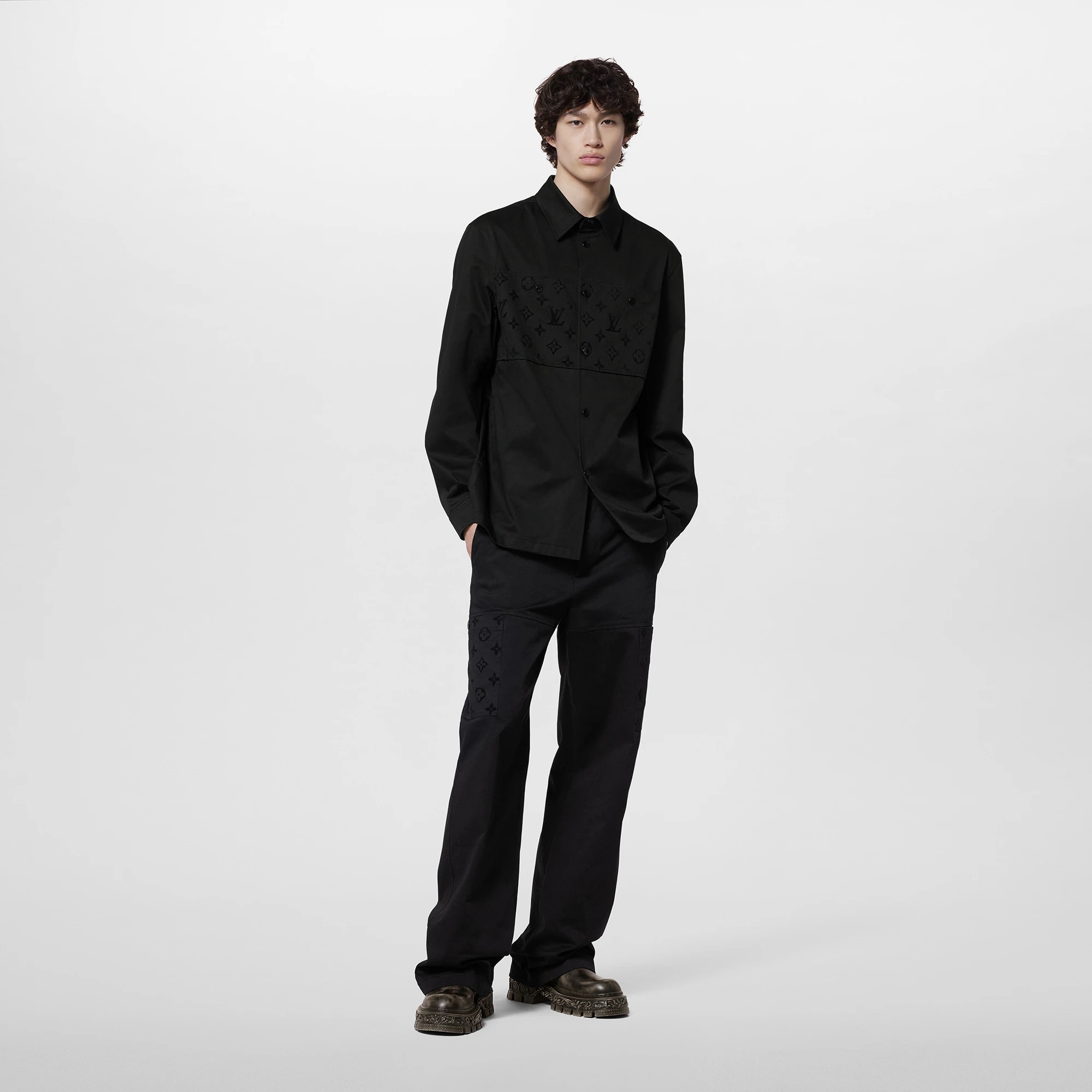 Flocked Casual Cotton Overshirt - 5