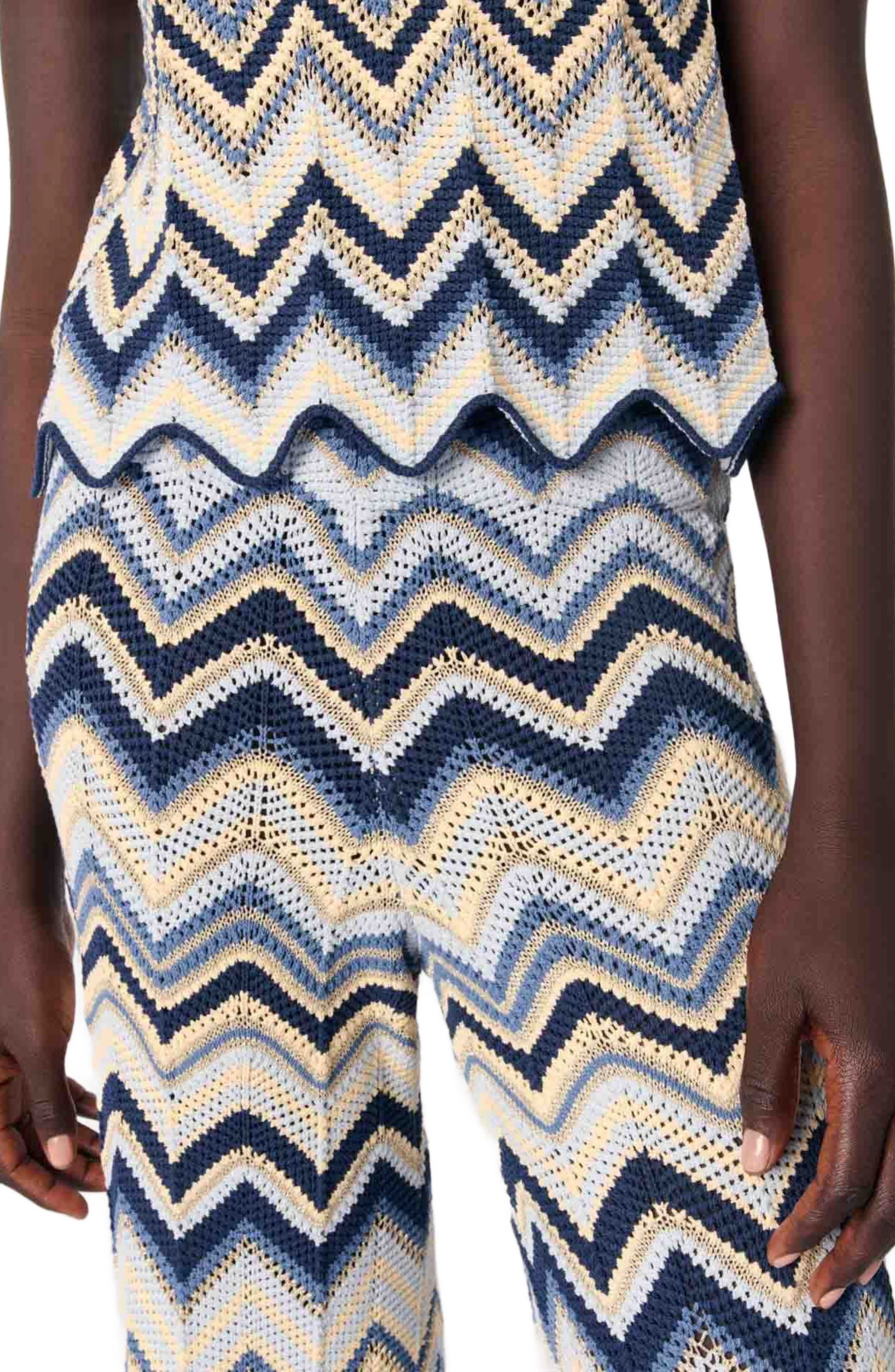 maje Crochet trousers in Blue /Ecru at Nordstrom - 6