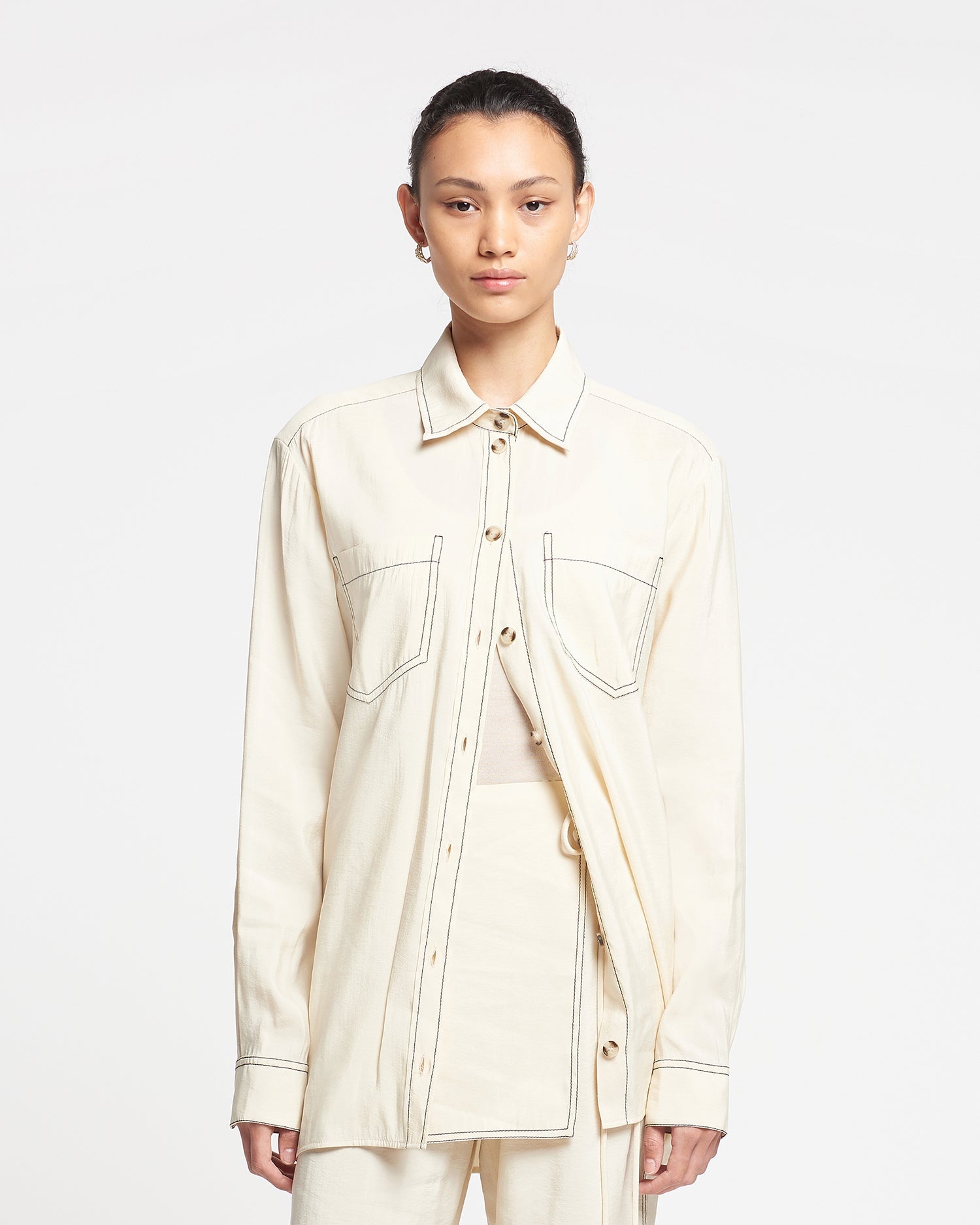 Glass Poplin Shirt Dress - 2