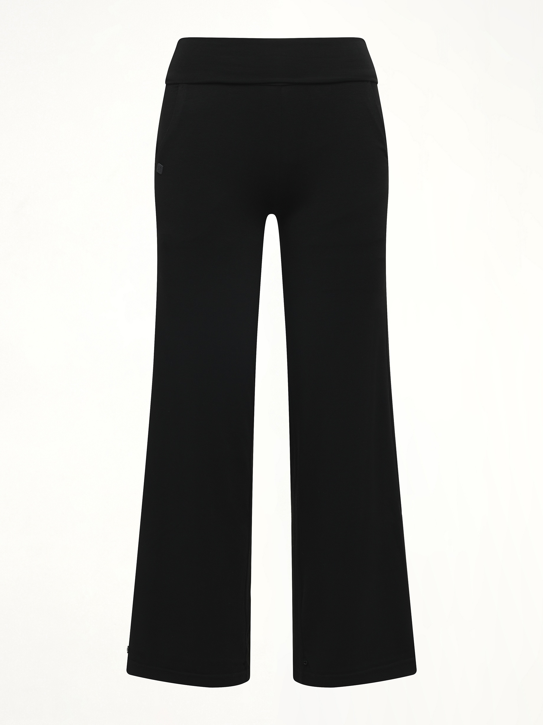 Afternoon Stretch Series - Folded High Waisted Pants in Black - 2