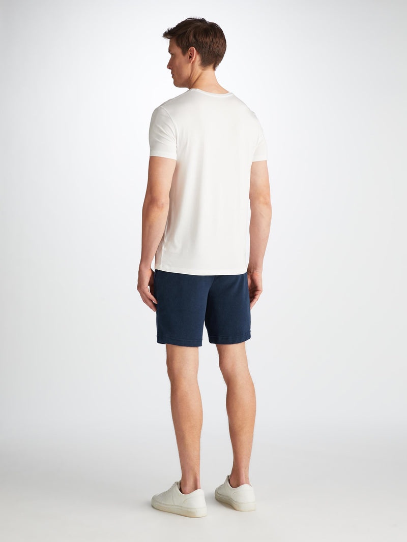 Men's Towelling Shorts Isaac Terry Cotton Navy - 4