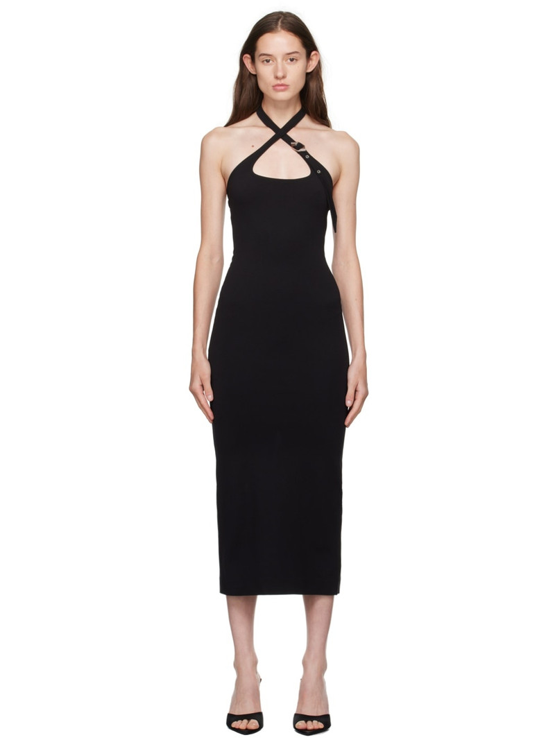 Black Halter Neck Midi Dress 1
