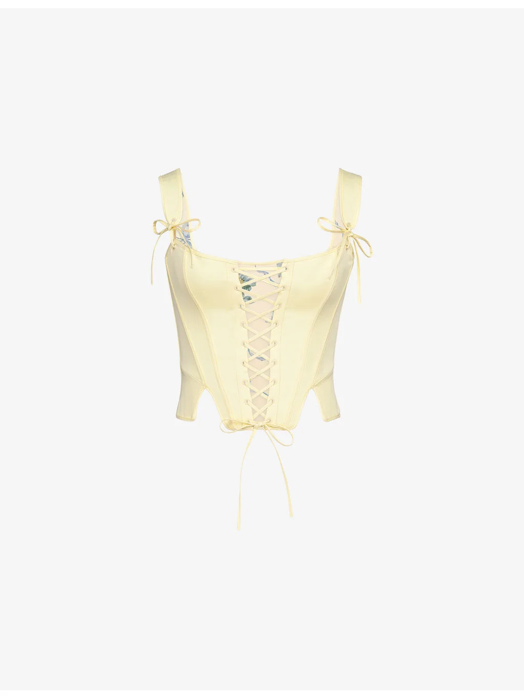 Callie Lace-Up Stretch-Cotton Corset Top - 1
