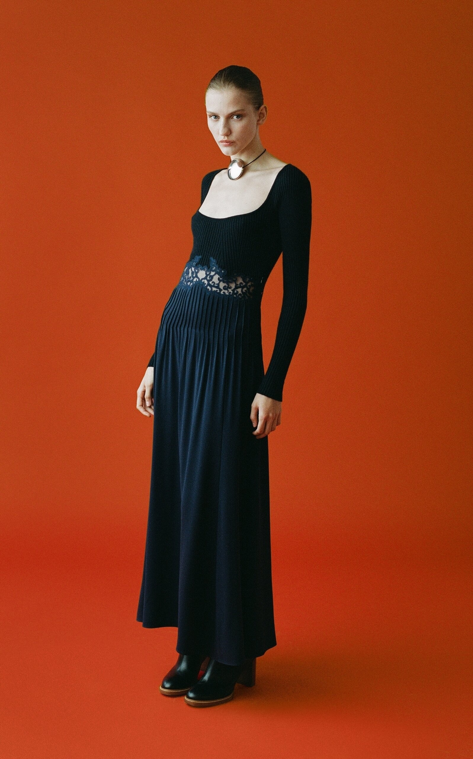 Prior Silk Maxi Dress navy - 2
