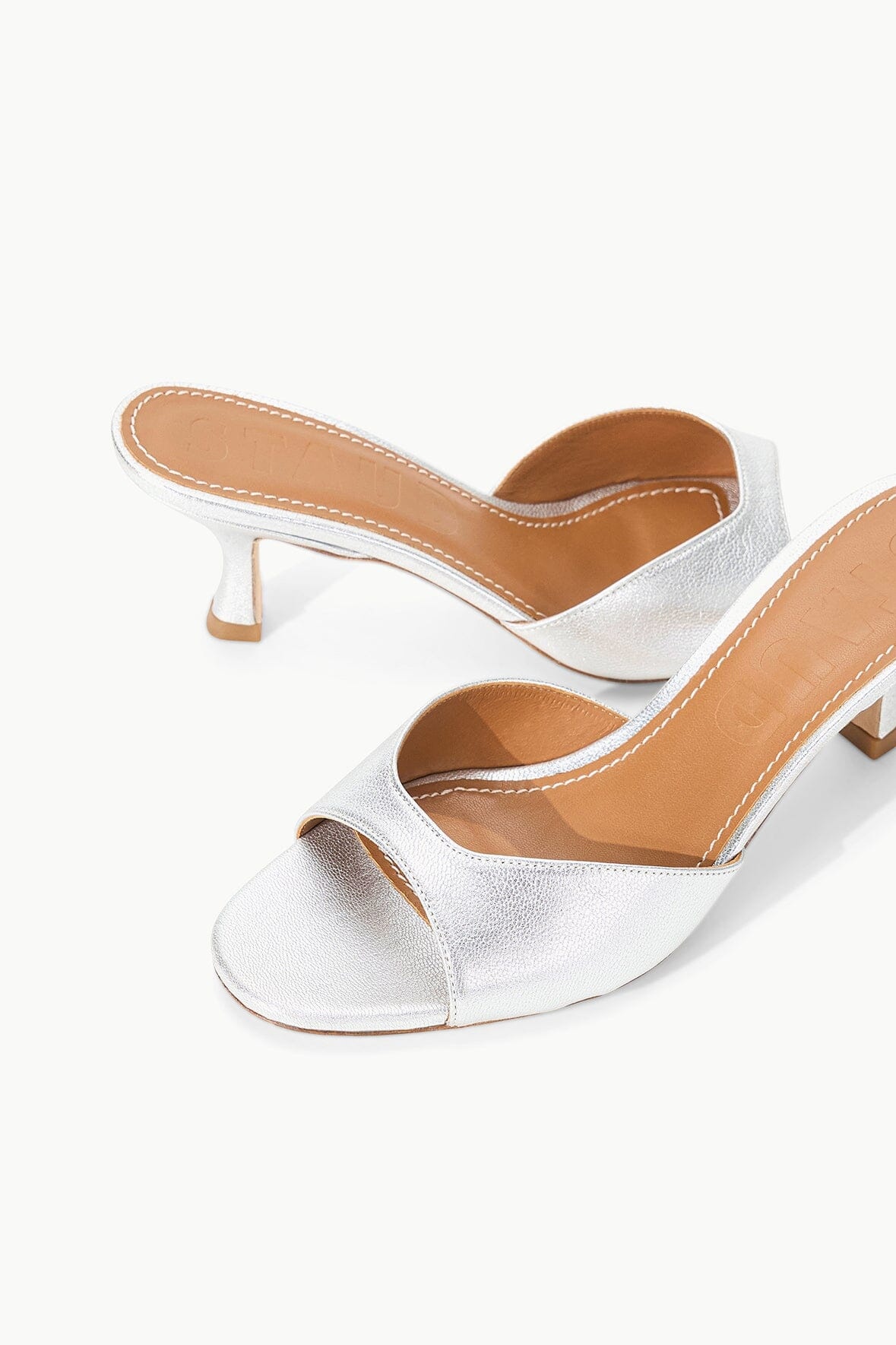 STAUD BRIGITTE MULE SILVER SATIN - 6