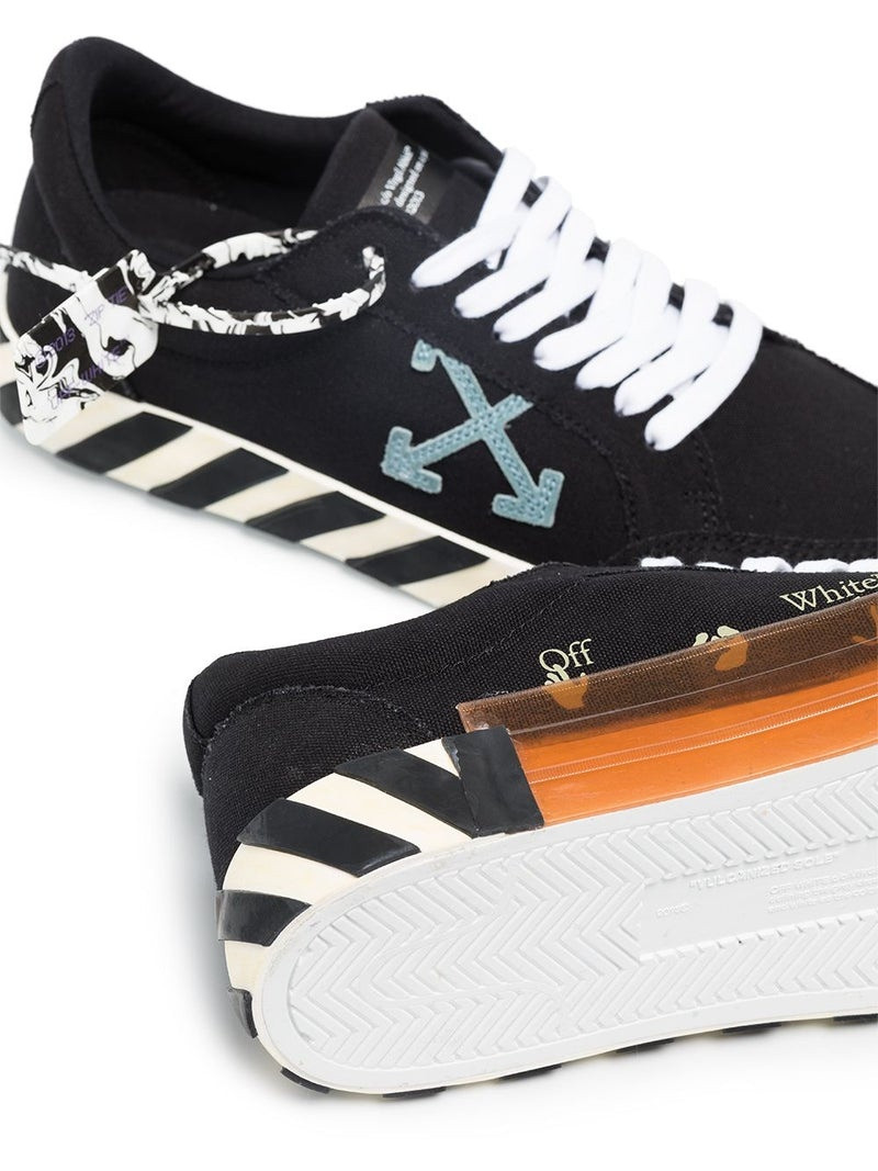 Off-White OFF-WHITE Low Vulcanized Sneakers Black/Blue outlook