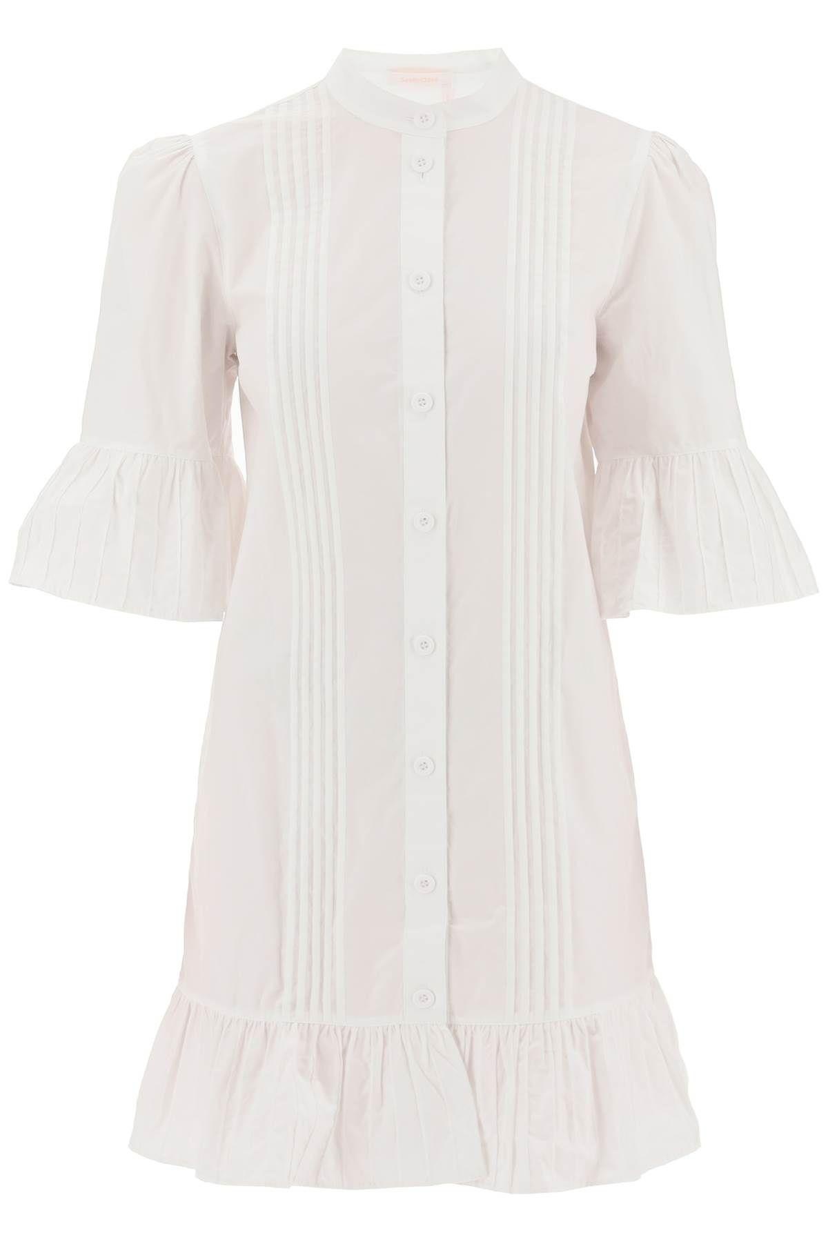 Bell sleeve shirt dress in organic cotton See By Chloe - 1