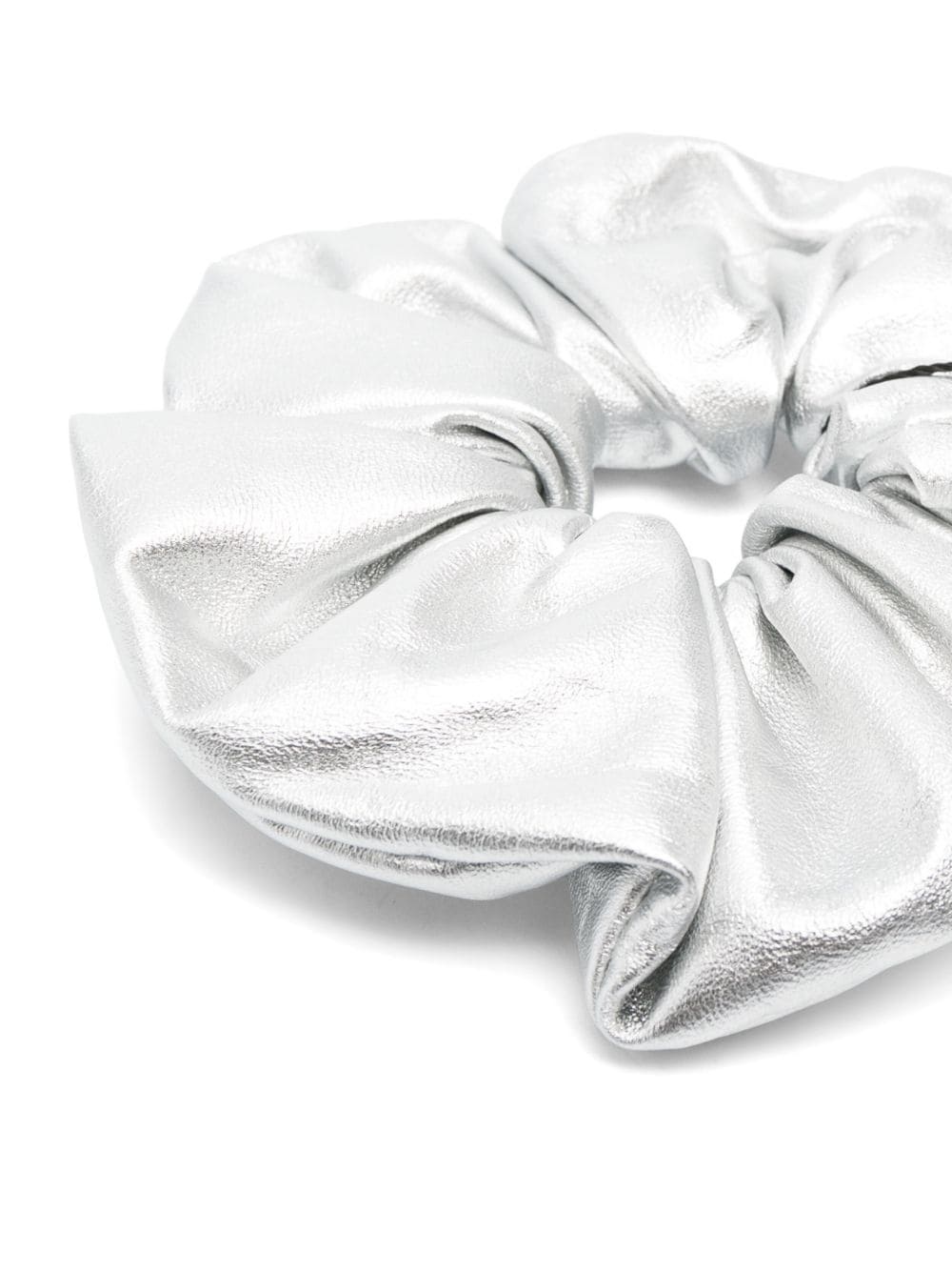 metallic-finish leather scrunchie - 2
