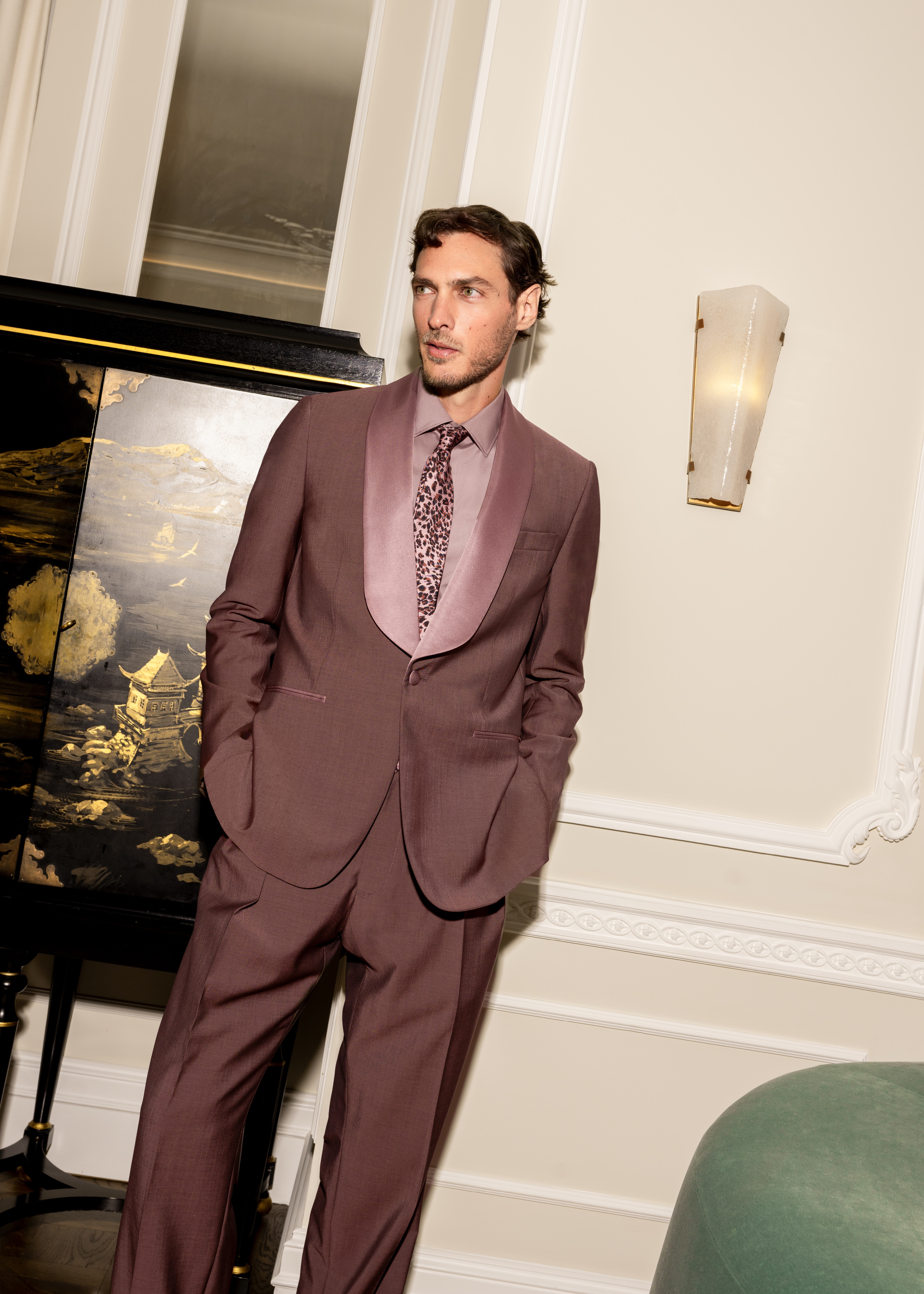 Dark Mauve Wool-Mohair Suit - 12