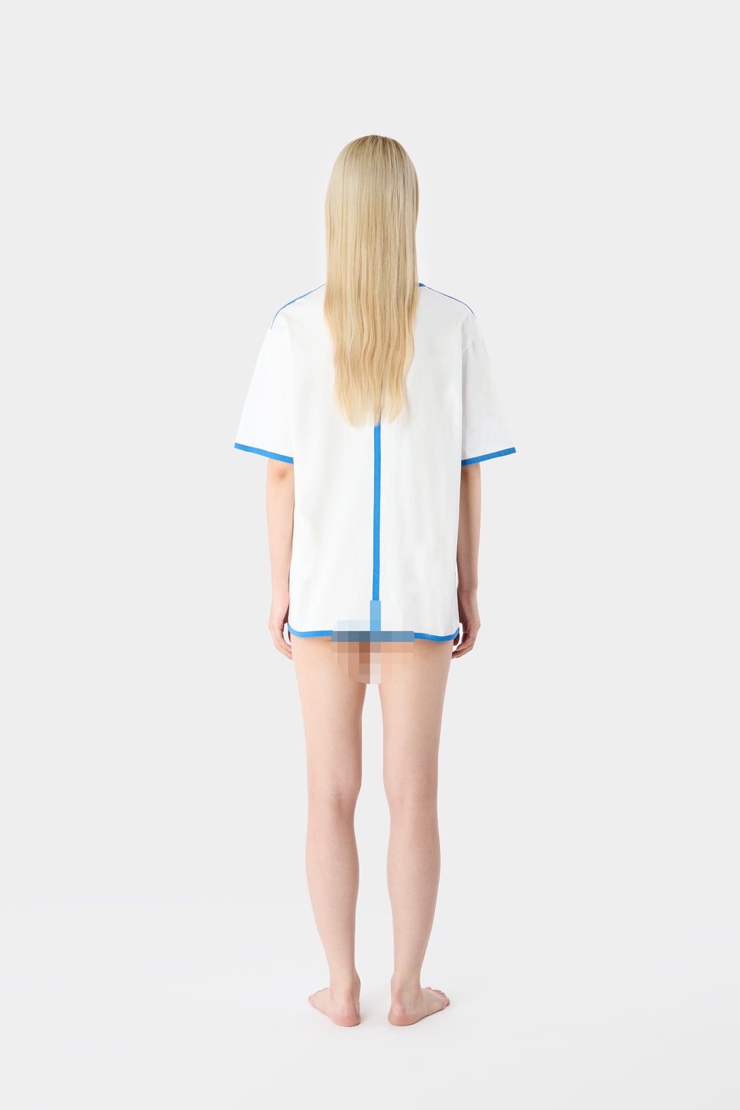 CLASSIC T-SHIRT WITH PROFILE / white & dark navy - 6