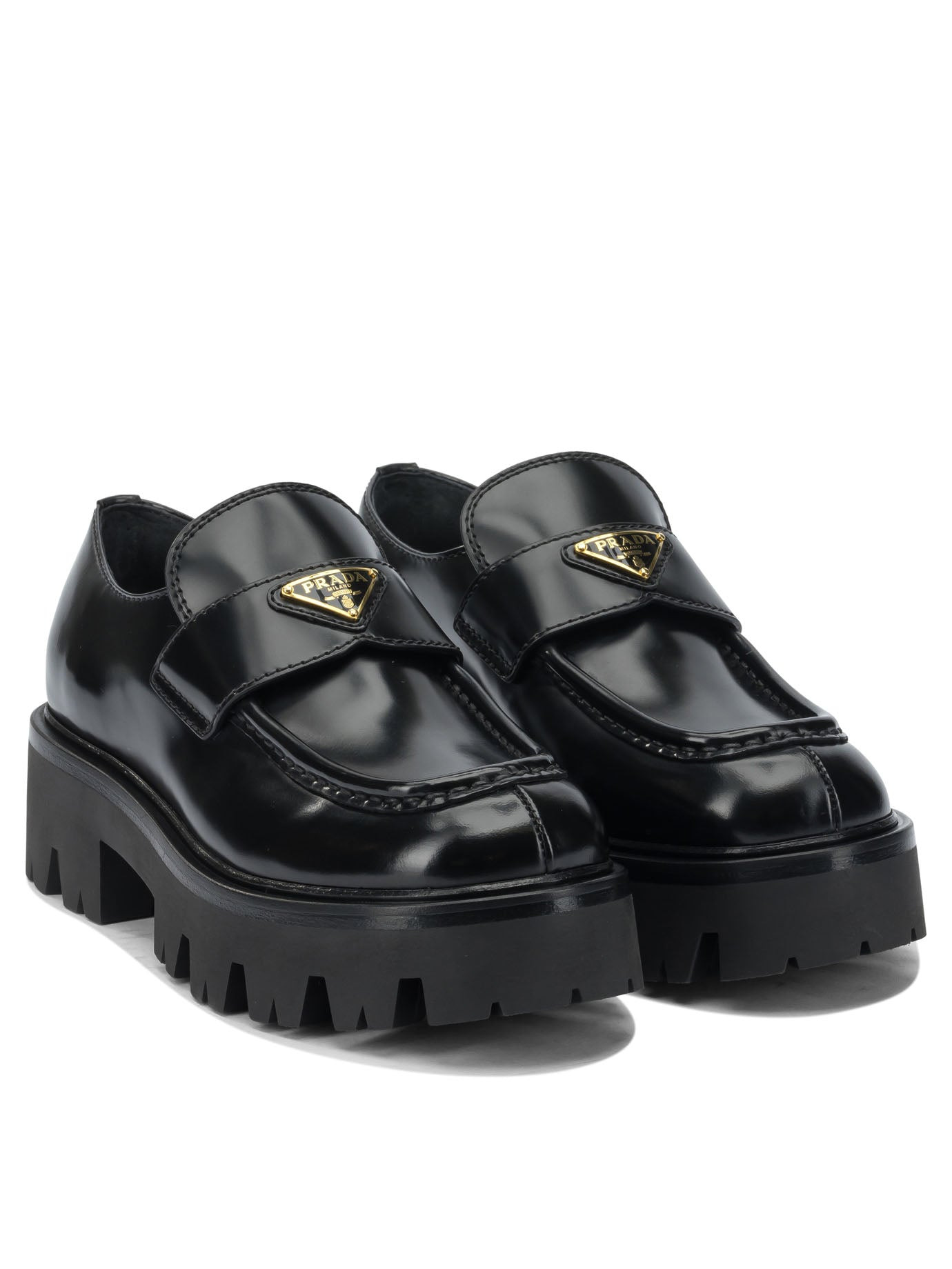 Prada Brushed Leather Loafers - 2