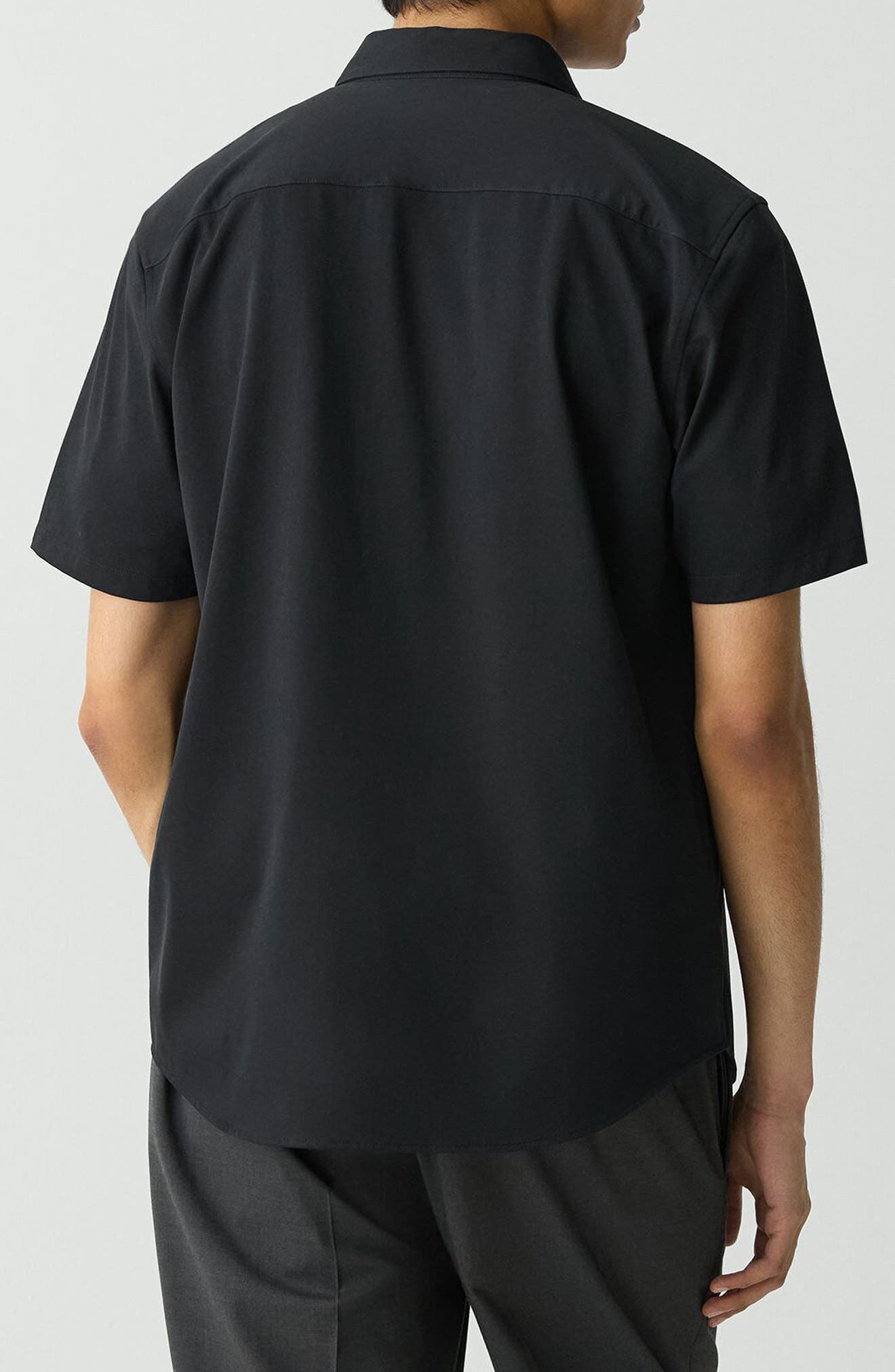Theory Irving Short Sleeve Button-Up Shirt in Black - 3