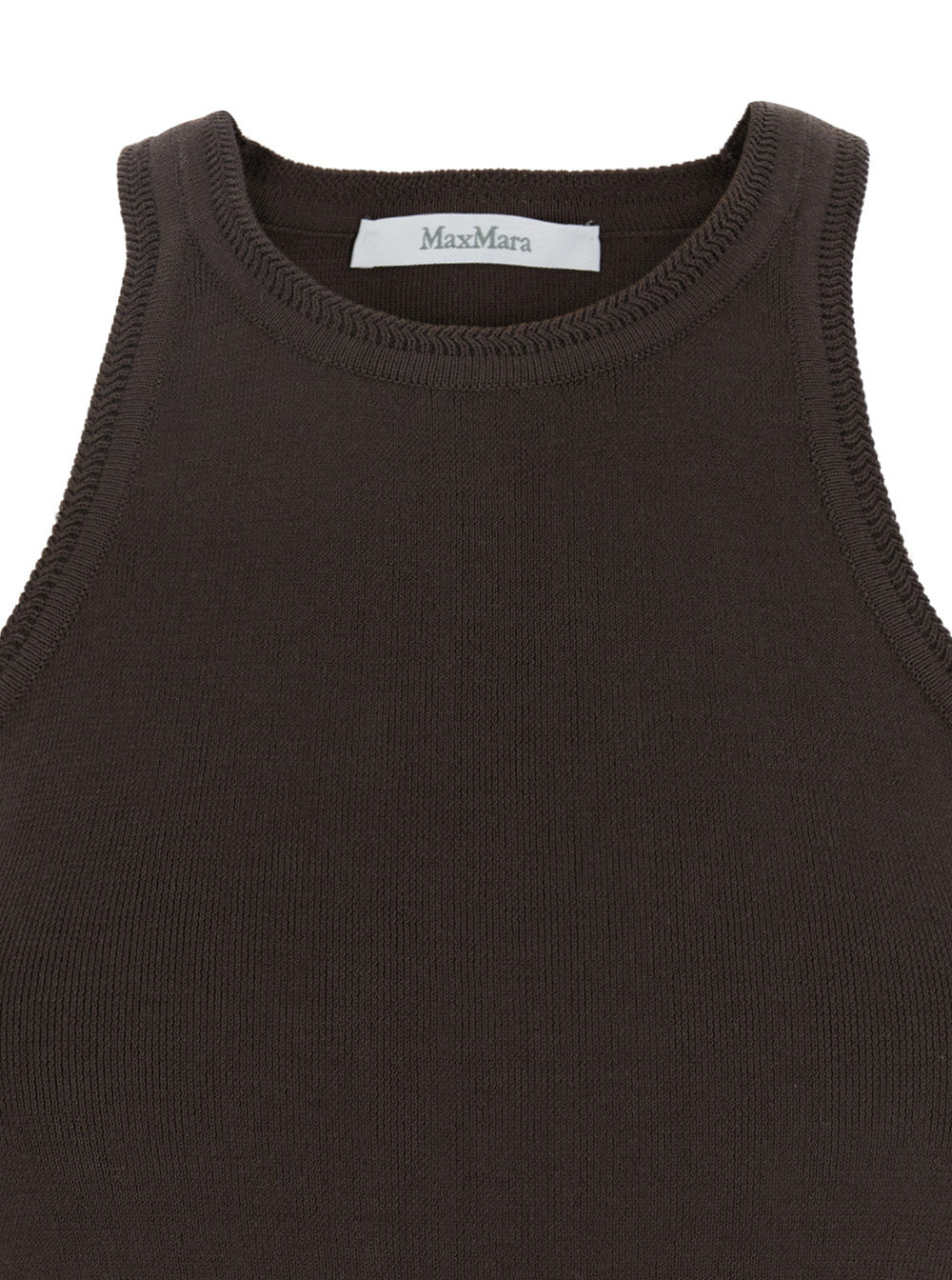 Max Mara Women 'Arness' Black Sleeveless Top With Halterneck In Cotton Woman - 3