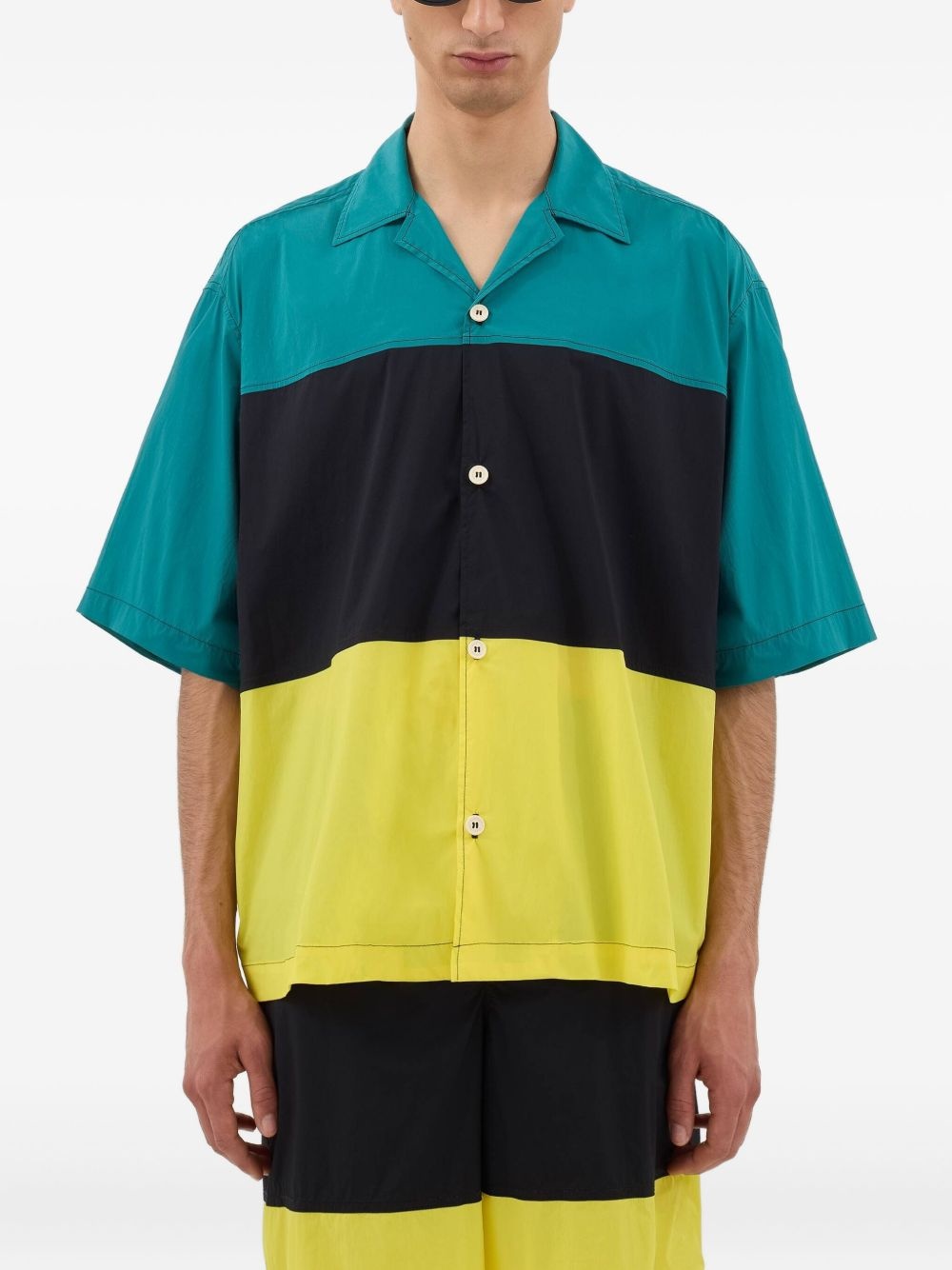 panelled short-sleeve shirt - 2