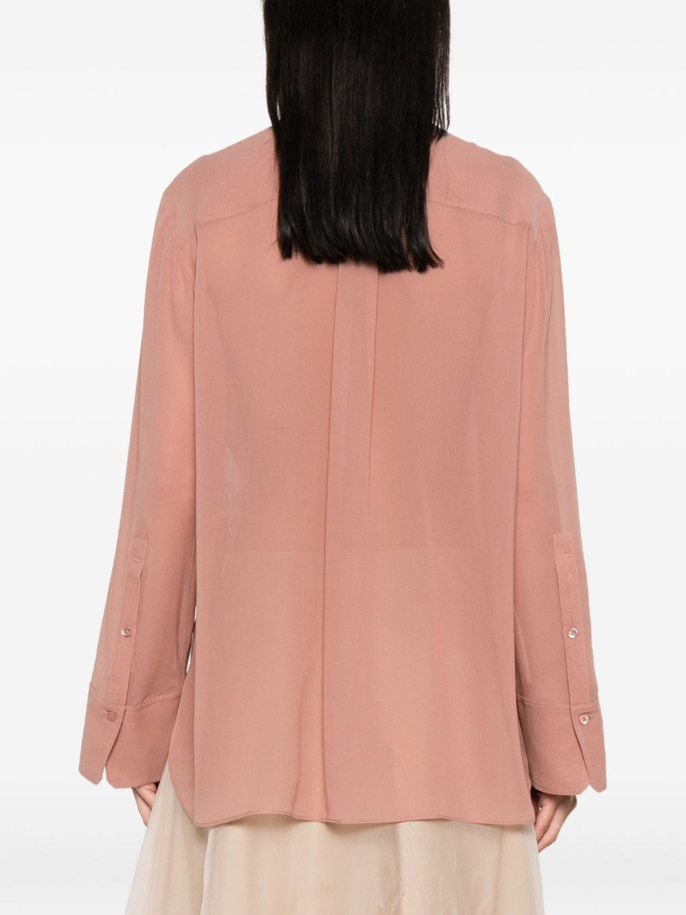 ruffled button-front shirt - 4