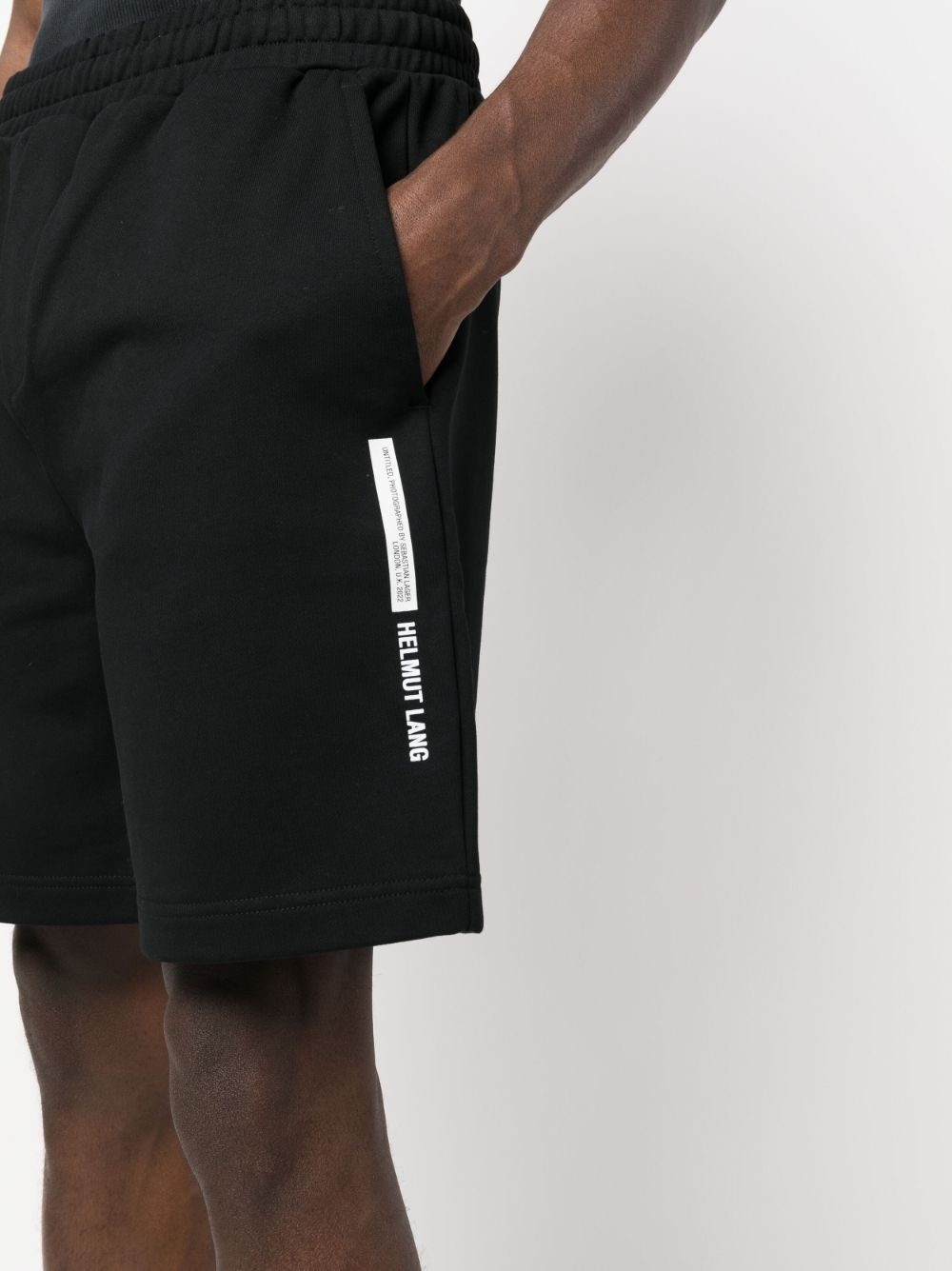 logo-print cotton track shorts - 5