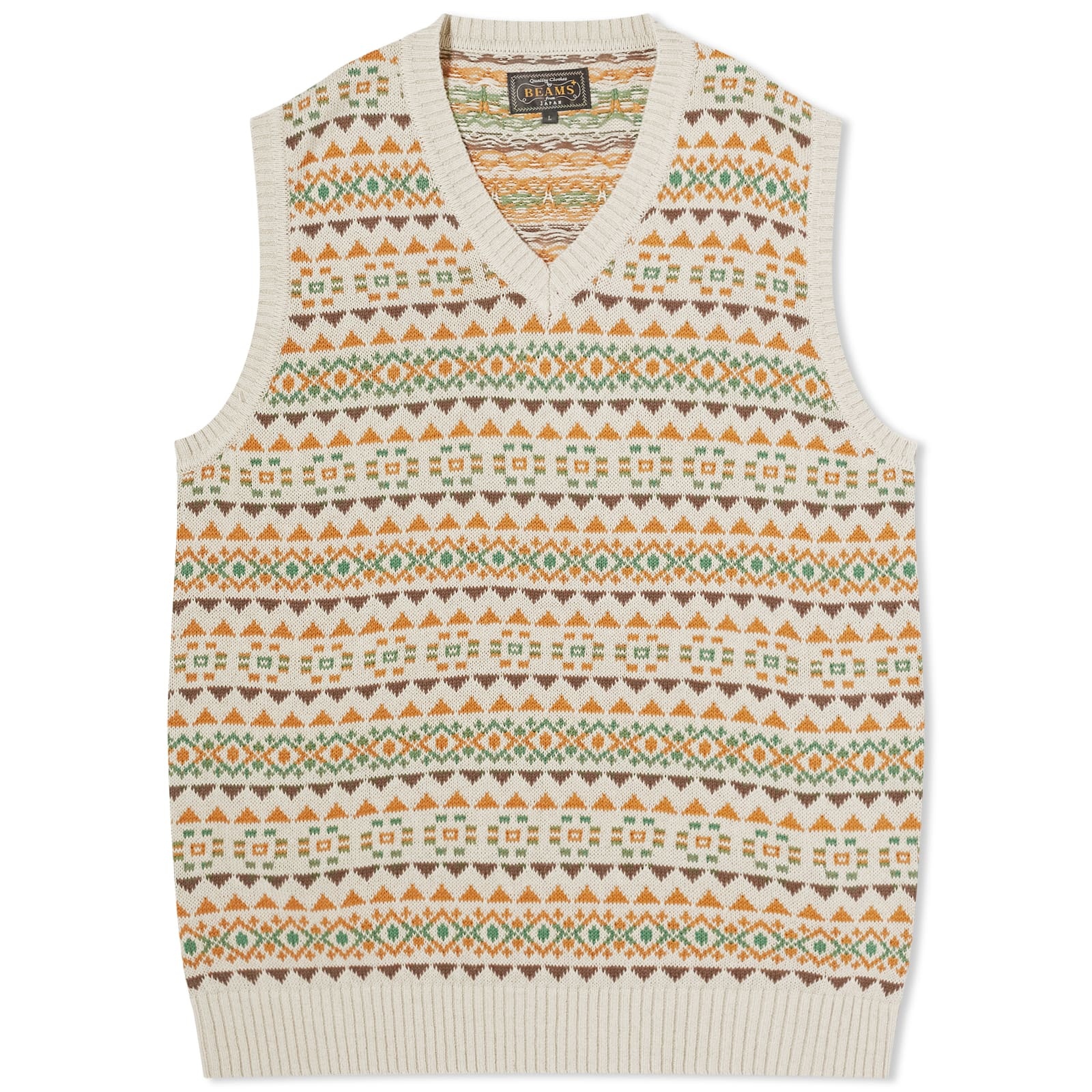 Beams Plus Fair Isle Knit Vest - 1