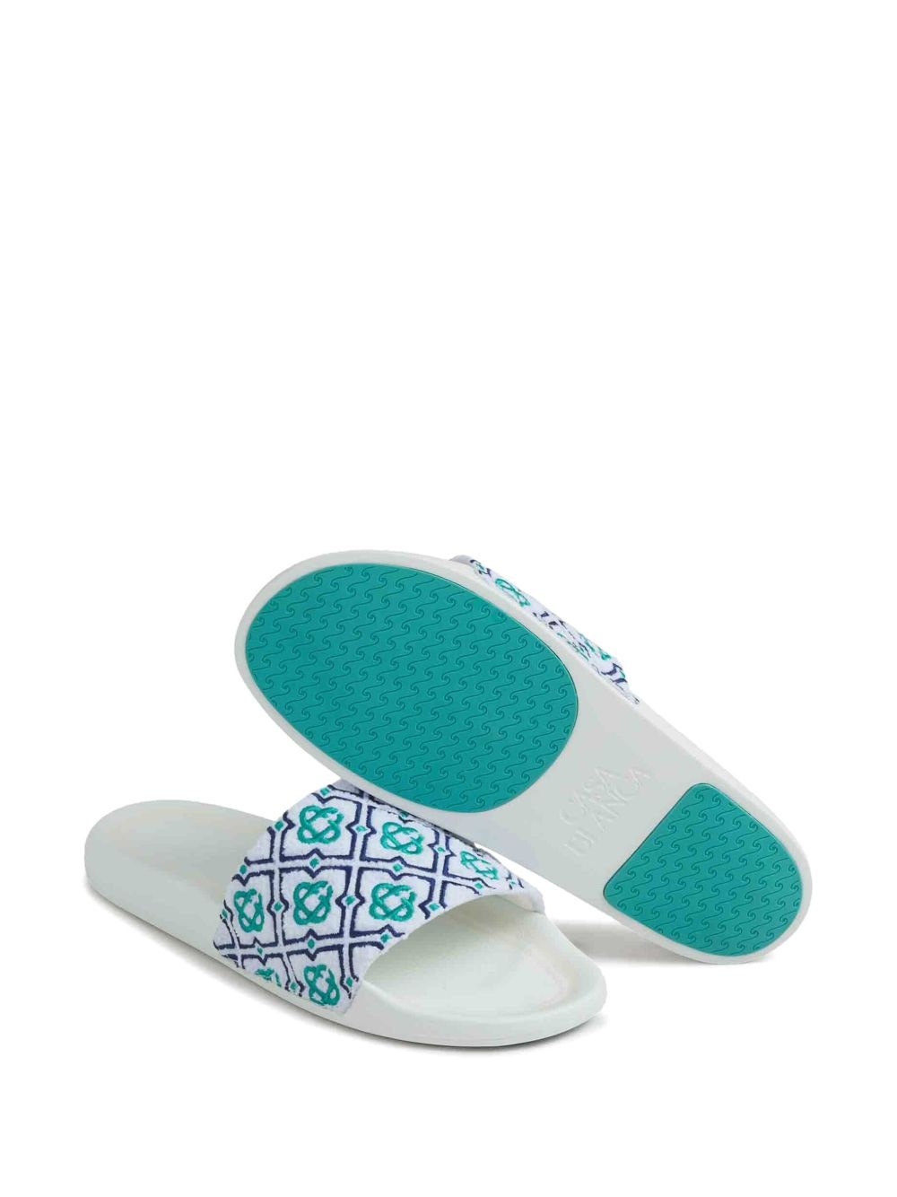 embroidered-monogram slides - 5