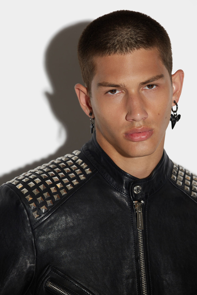 LEATHER MULTIZIP BIKER JACKET 4