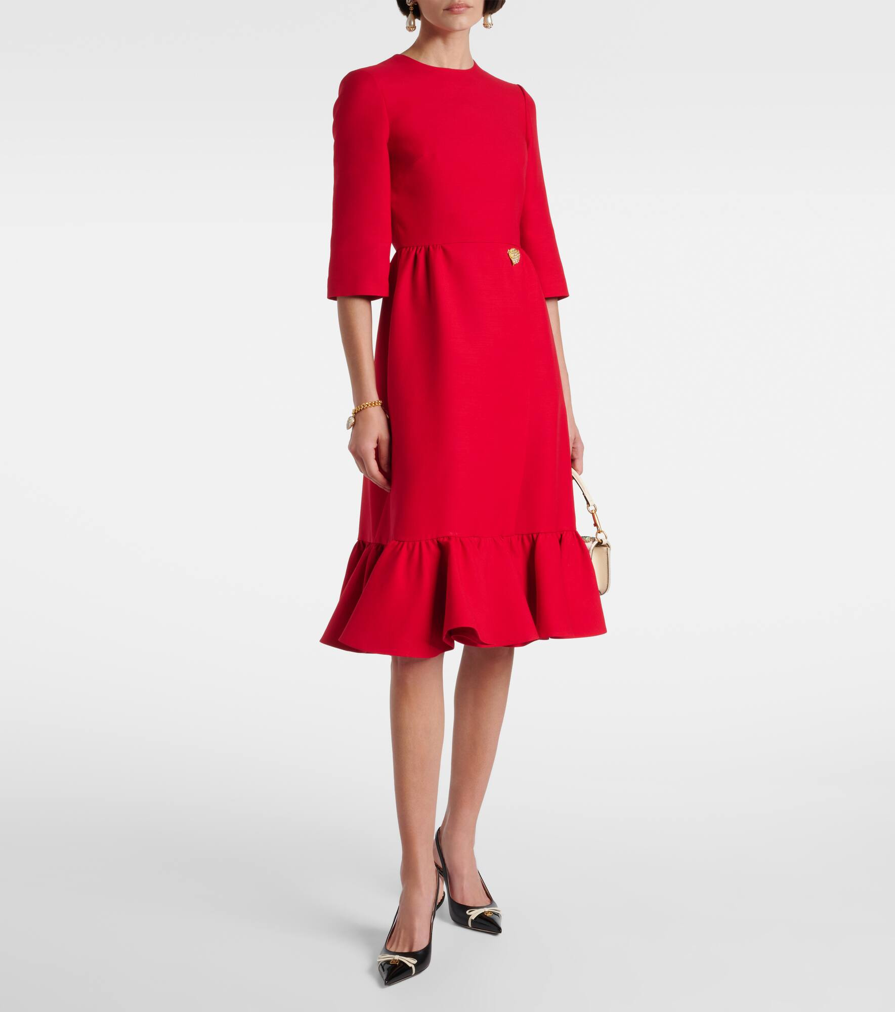 Crepe Couture embellished ruffled midi dress - 2