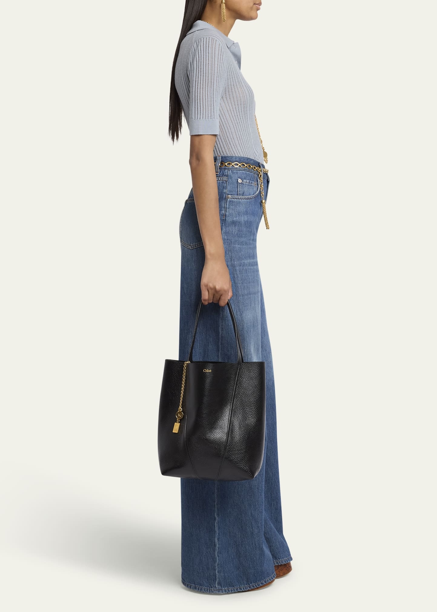 Spin Medium Tote Bag in Leather - 6