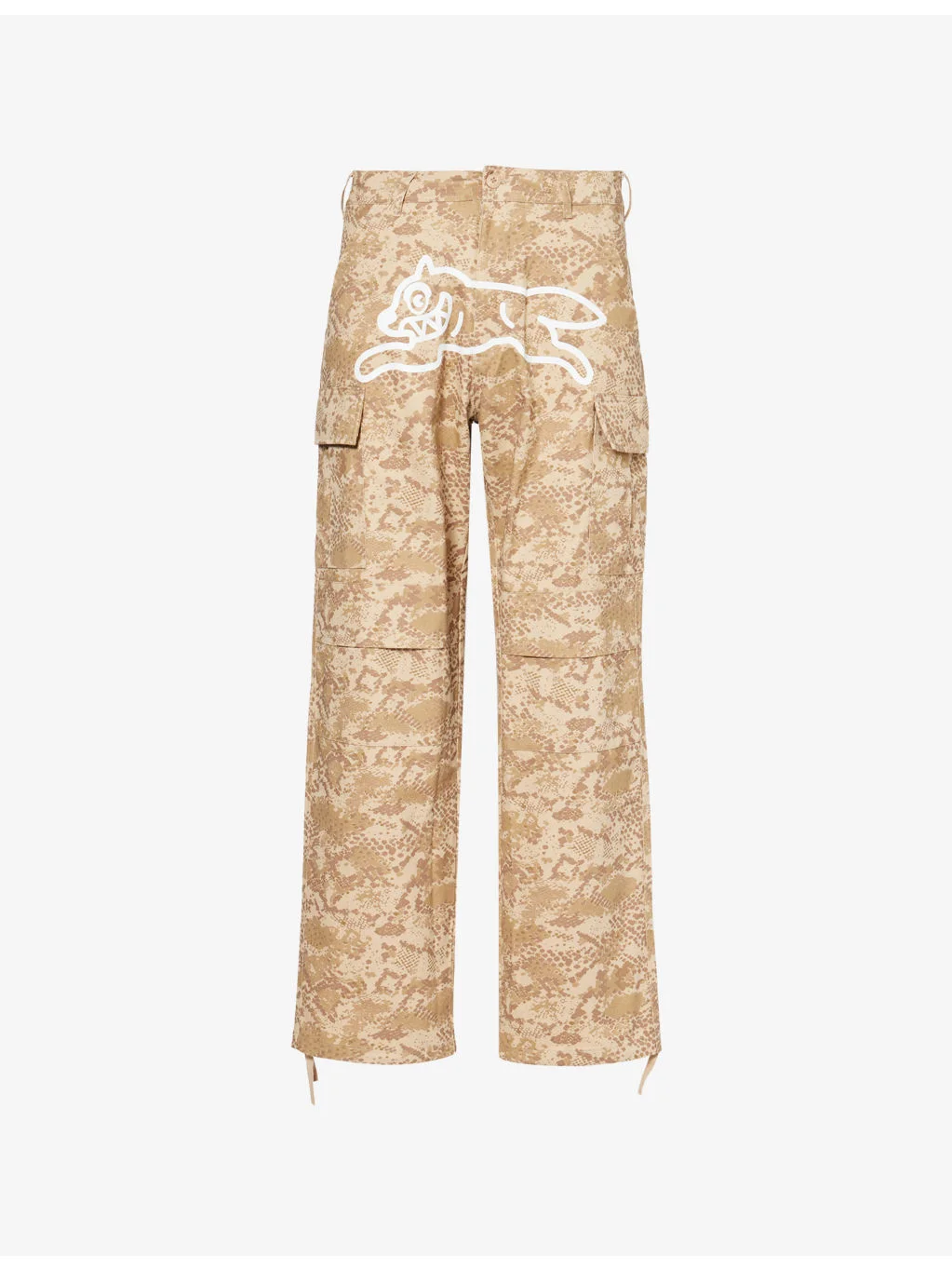 Snakeskin-Pattern Running Dog Cotton Cargo Trousrs - 1