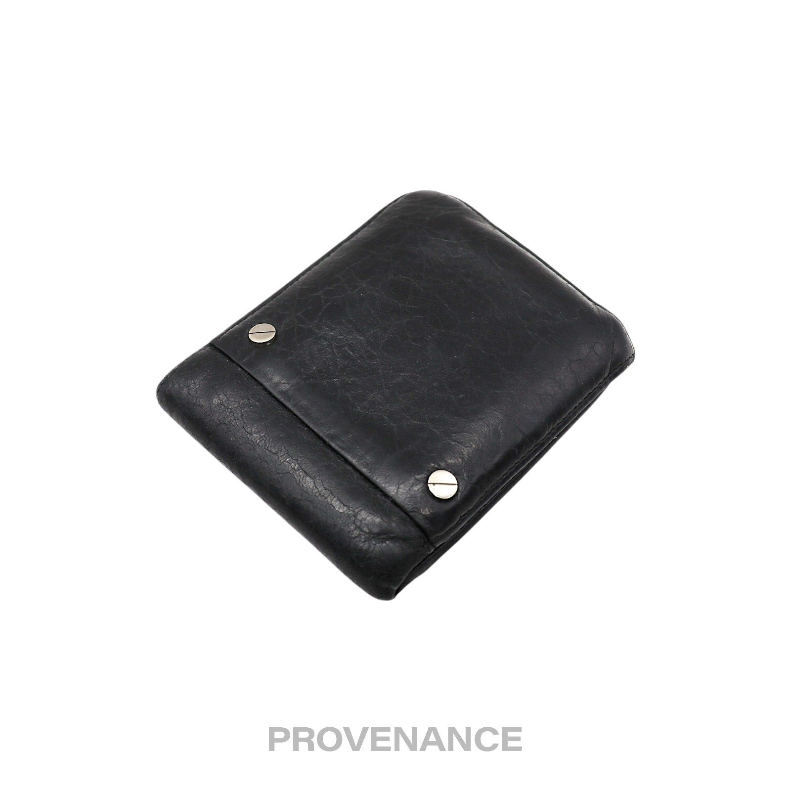 Balenciaga Screw Stud Bifold Wallet - Black Lambskin - 4