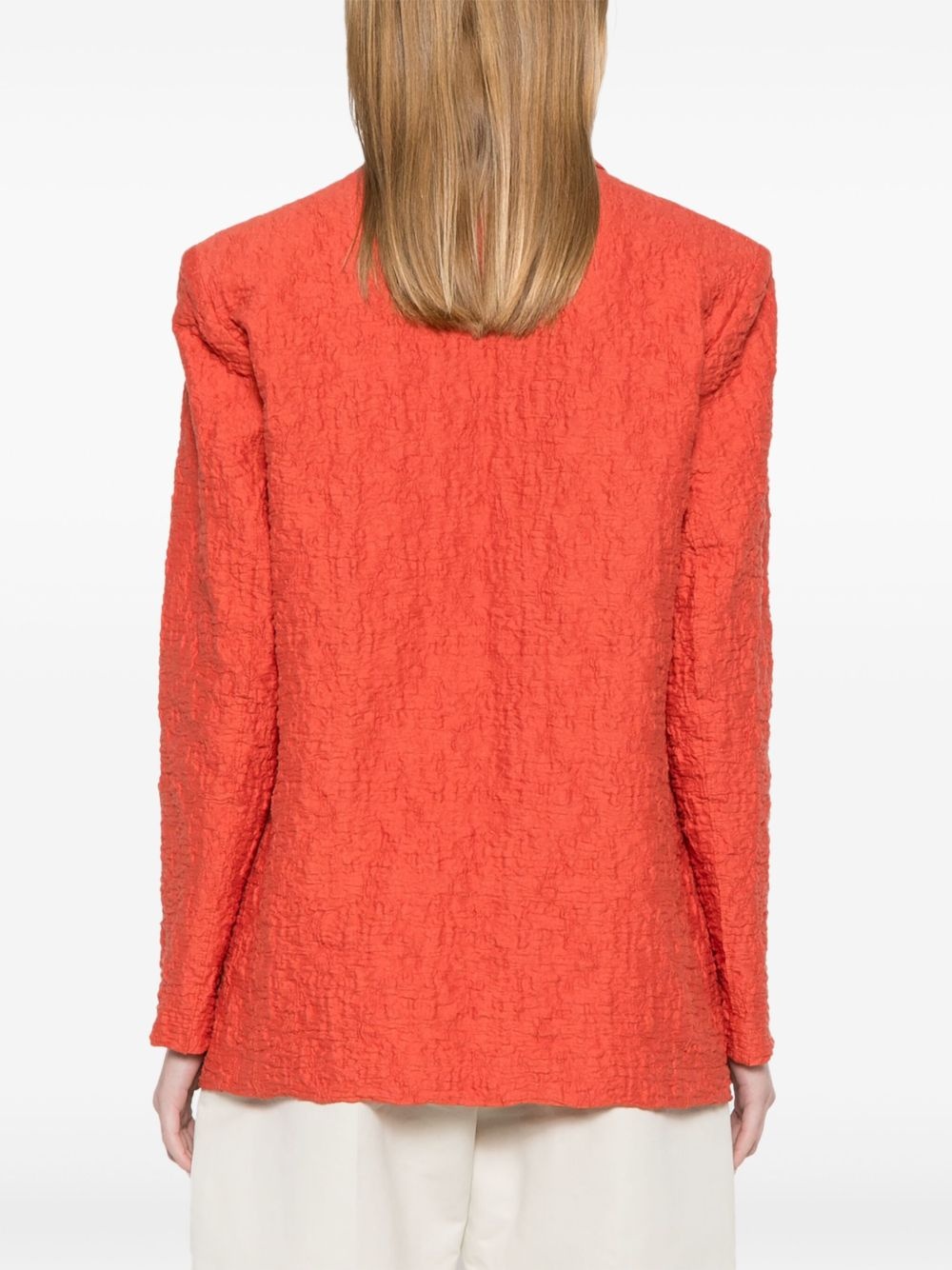 crinkled shoulder-pads blazer - 4