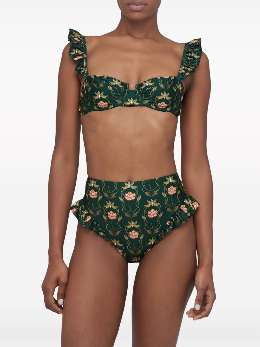 Kiwi EsotÃ©rico floral-print bikini top - 4