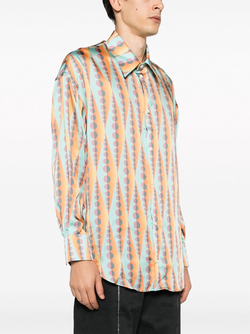 Pop-print pointed flat collar shirt - 3