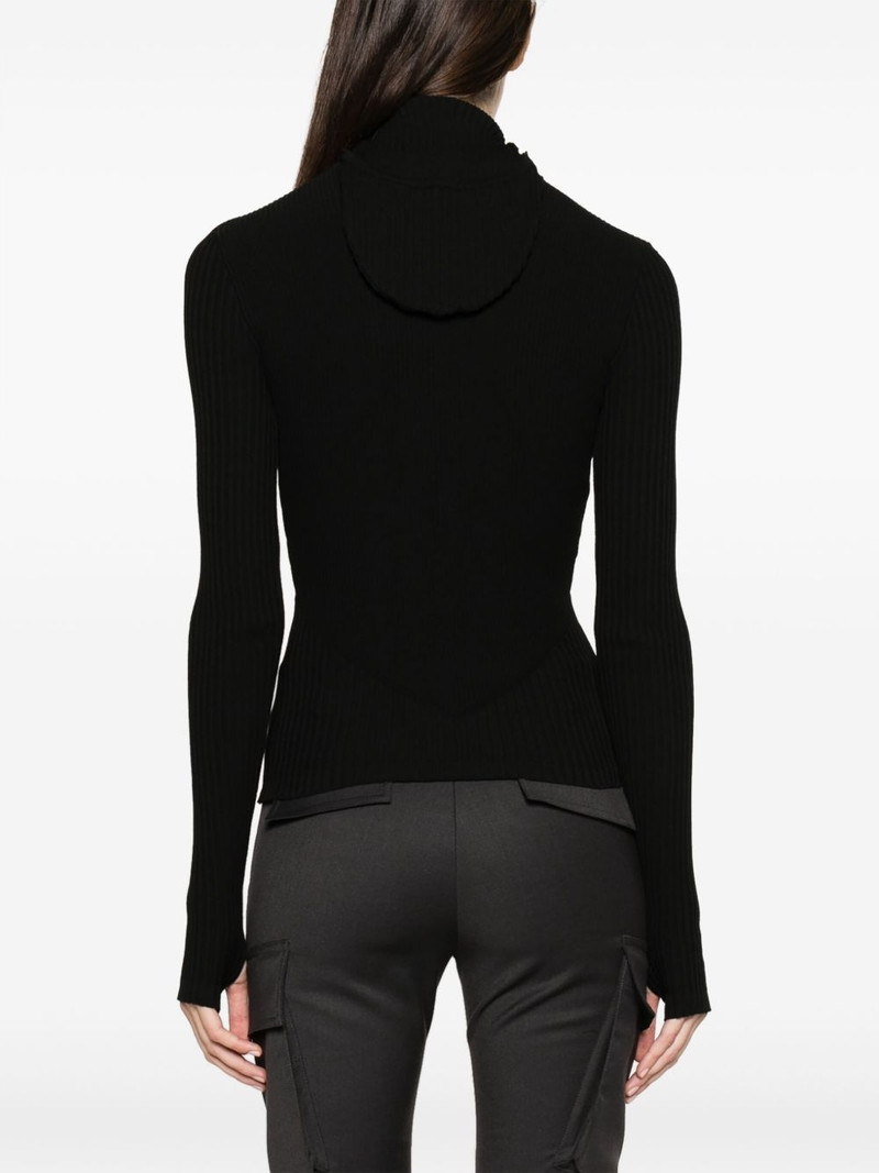 balaclava-hood ribbed jumper 4