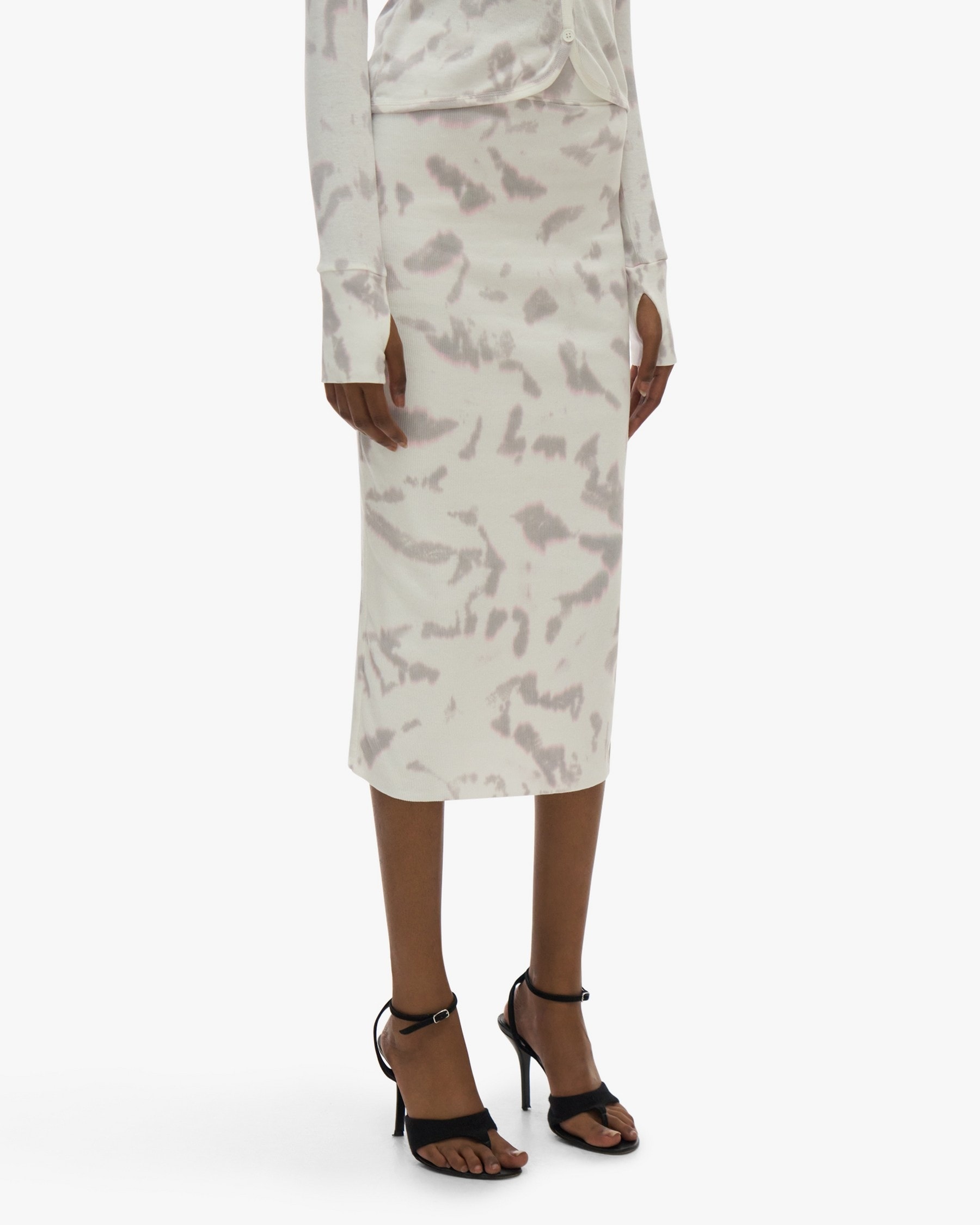 RIB PENCIL SKIRT - 5