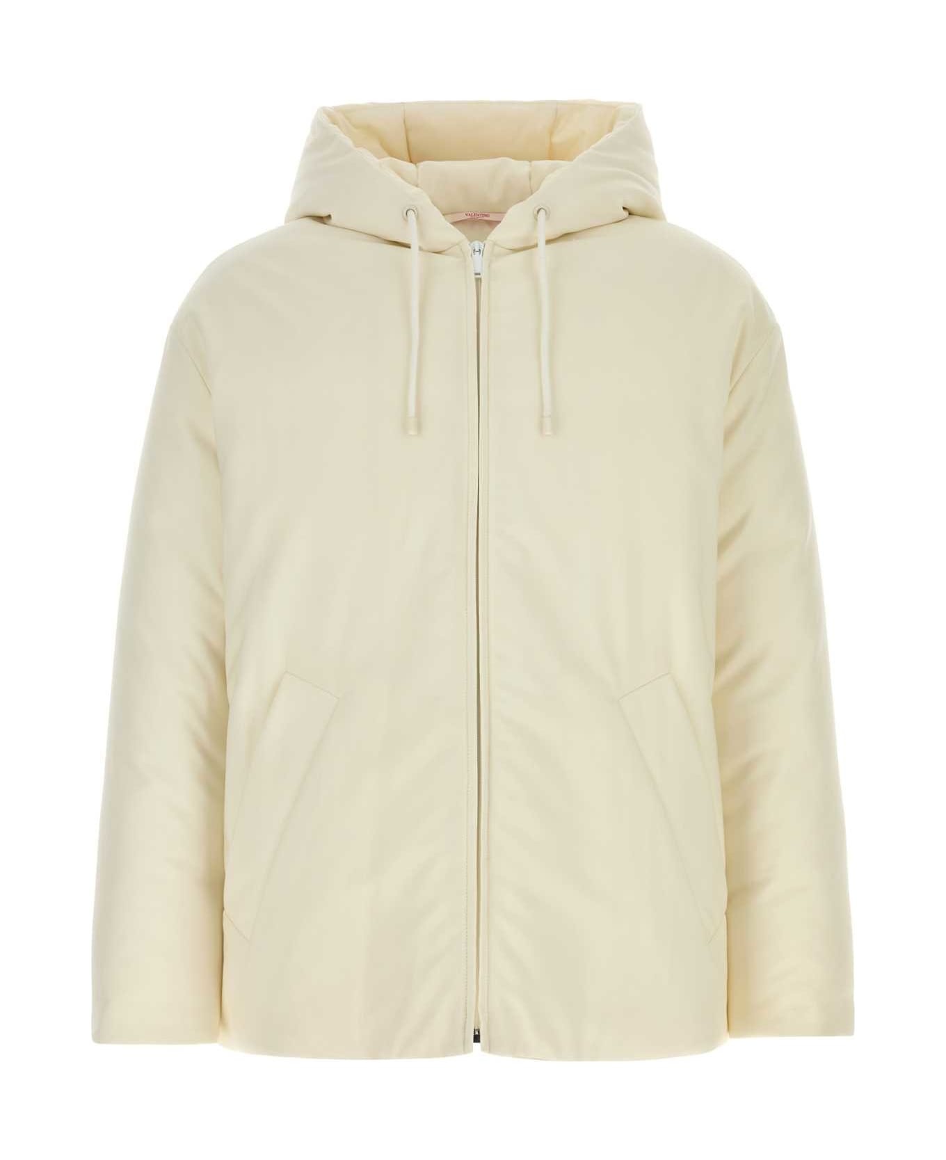 Ivory Wool Blend Padded Jacket - 1