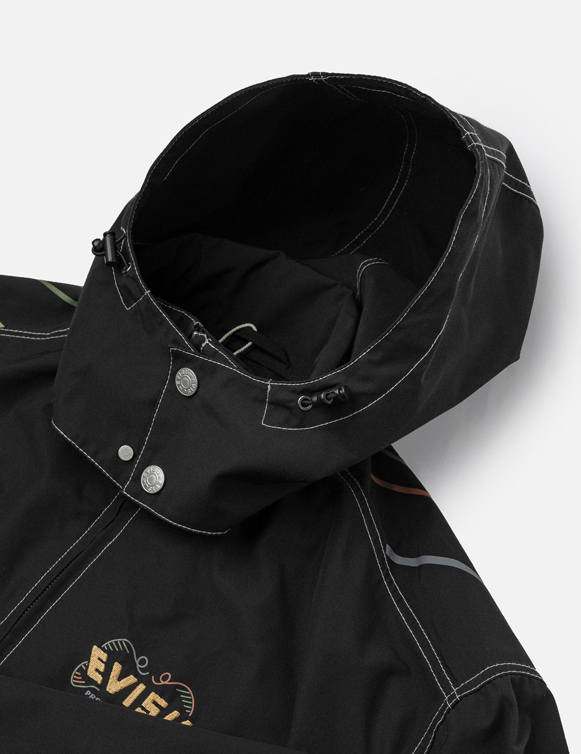 Daruma Print and Logo Appliqué Relax Fit Hooded Jacket - 9