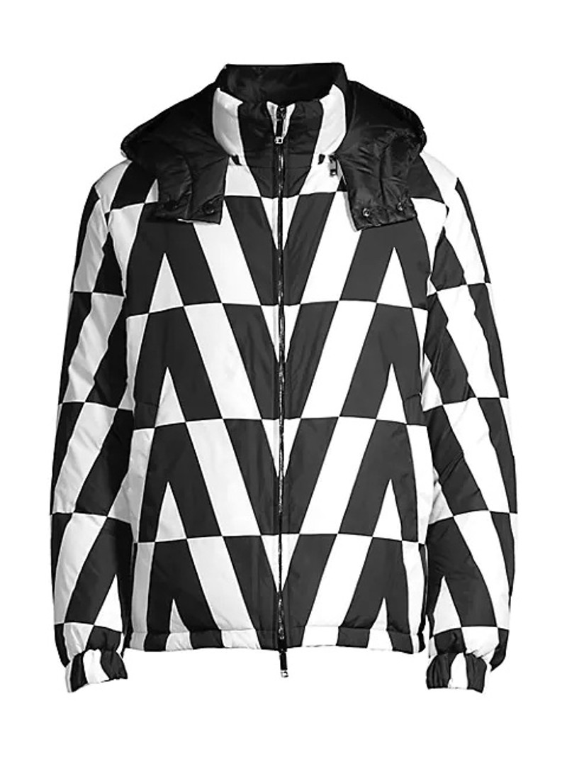 Reversible Black & White Optical Print Jacket 1