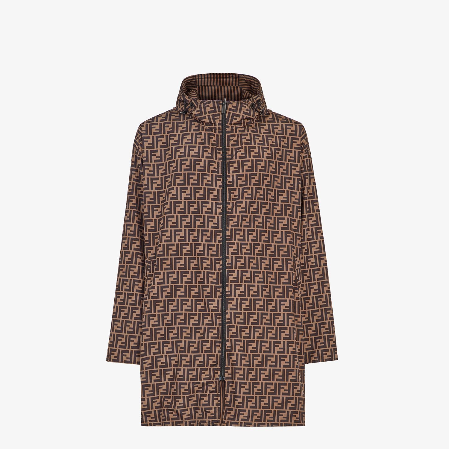 Brown tech fabric parka - 1