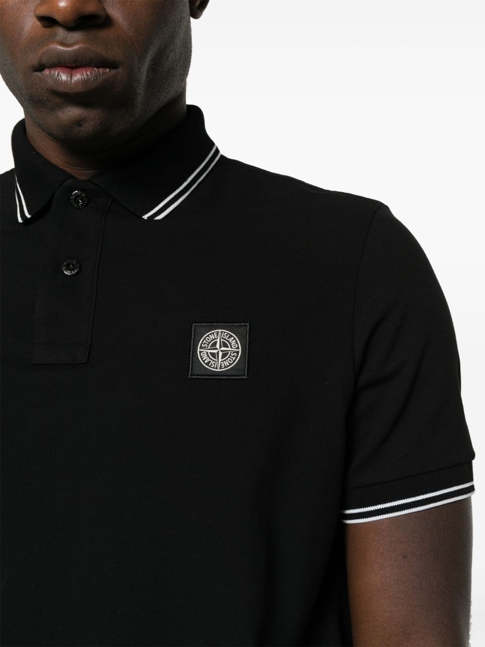 Compass-badge piqué polo shirt - 5